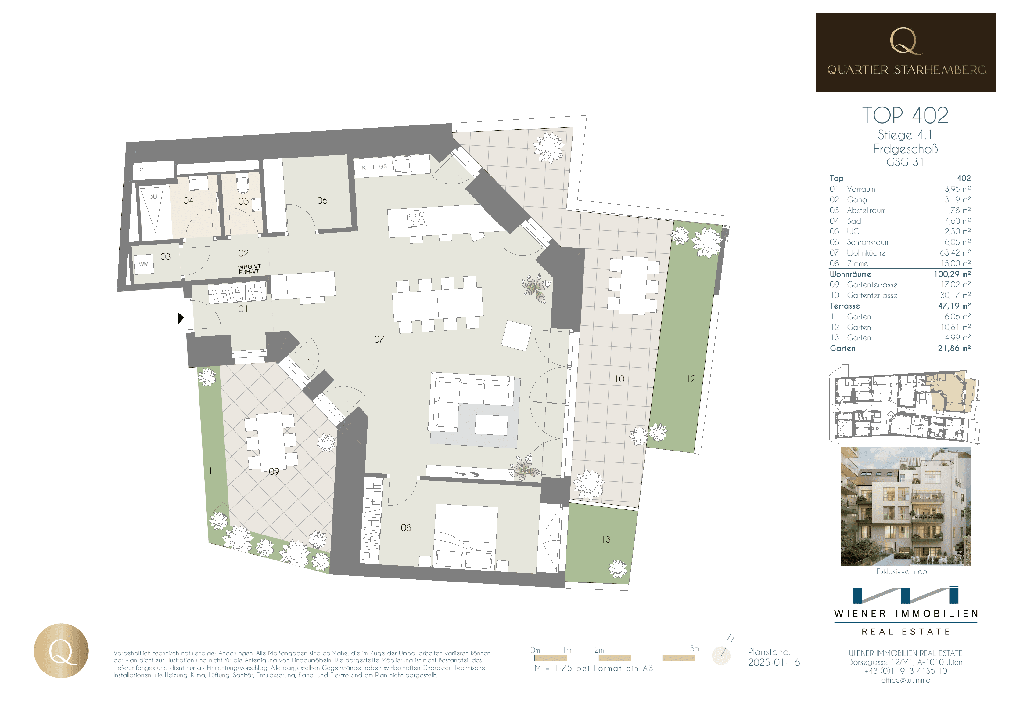Grundriss Unit 402 — Chapeau 31 — 2 Zimmer — 100,3 m² — Ground floor
