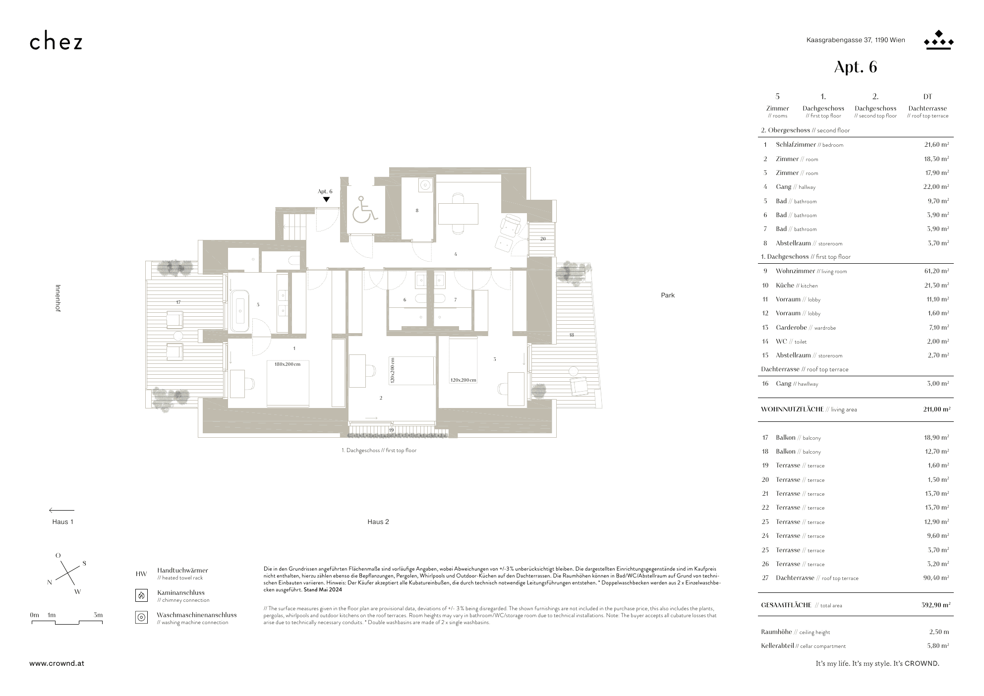 Grundriss Top 2.6 — CHEZ — 5 Zimmer — 211 m²