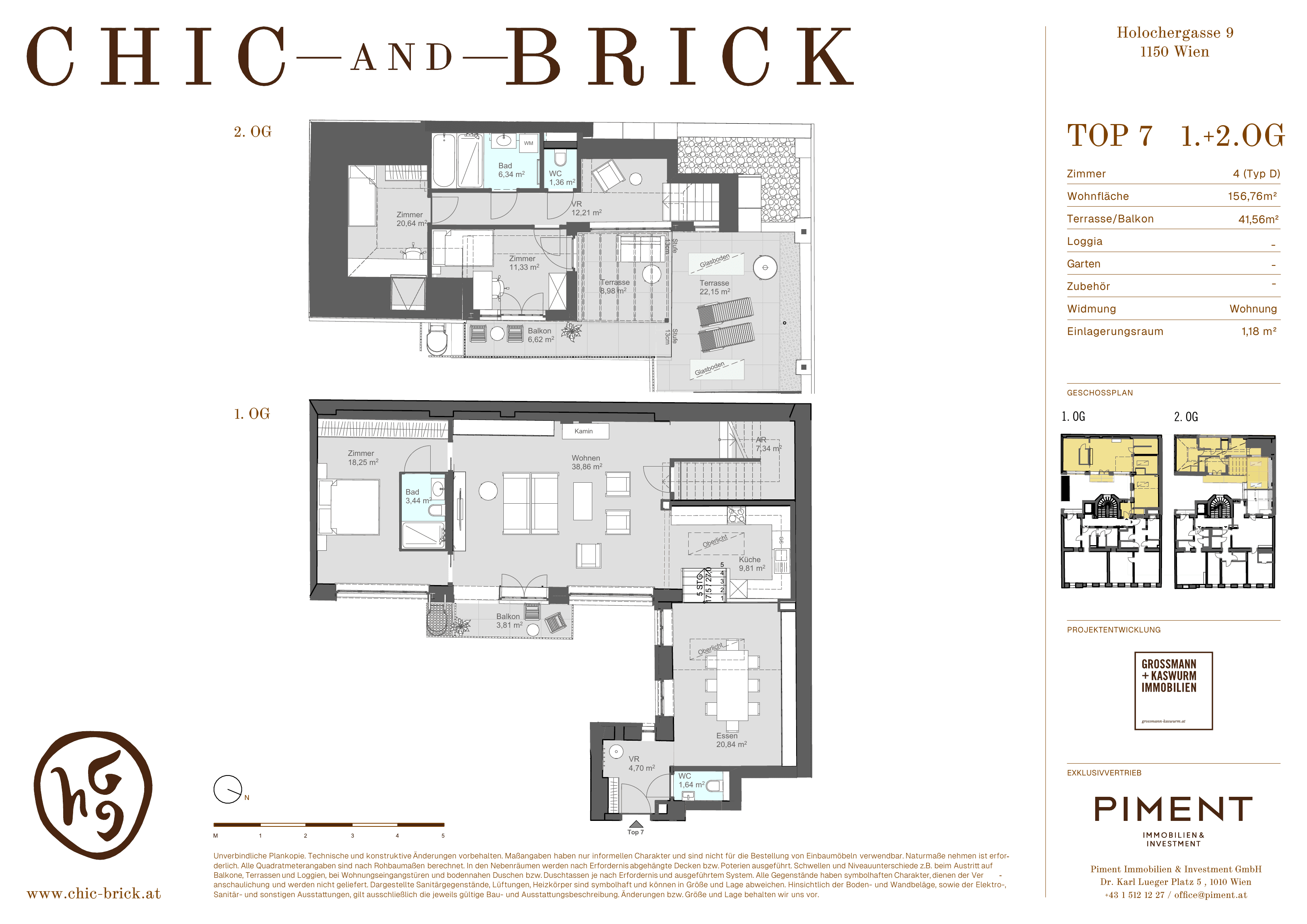 Grundriss Top 7 — Chic & Brick — 4 Zimmer — 156,8 m² — 1st floor / 2nd floor