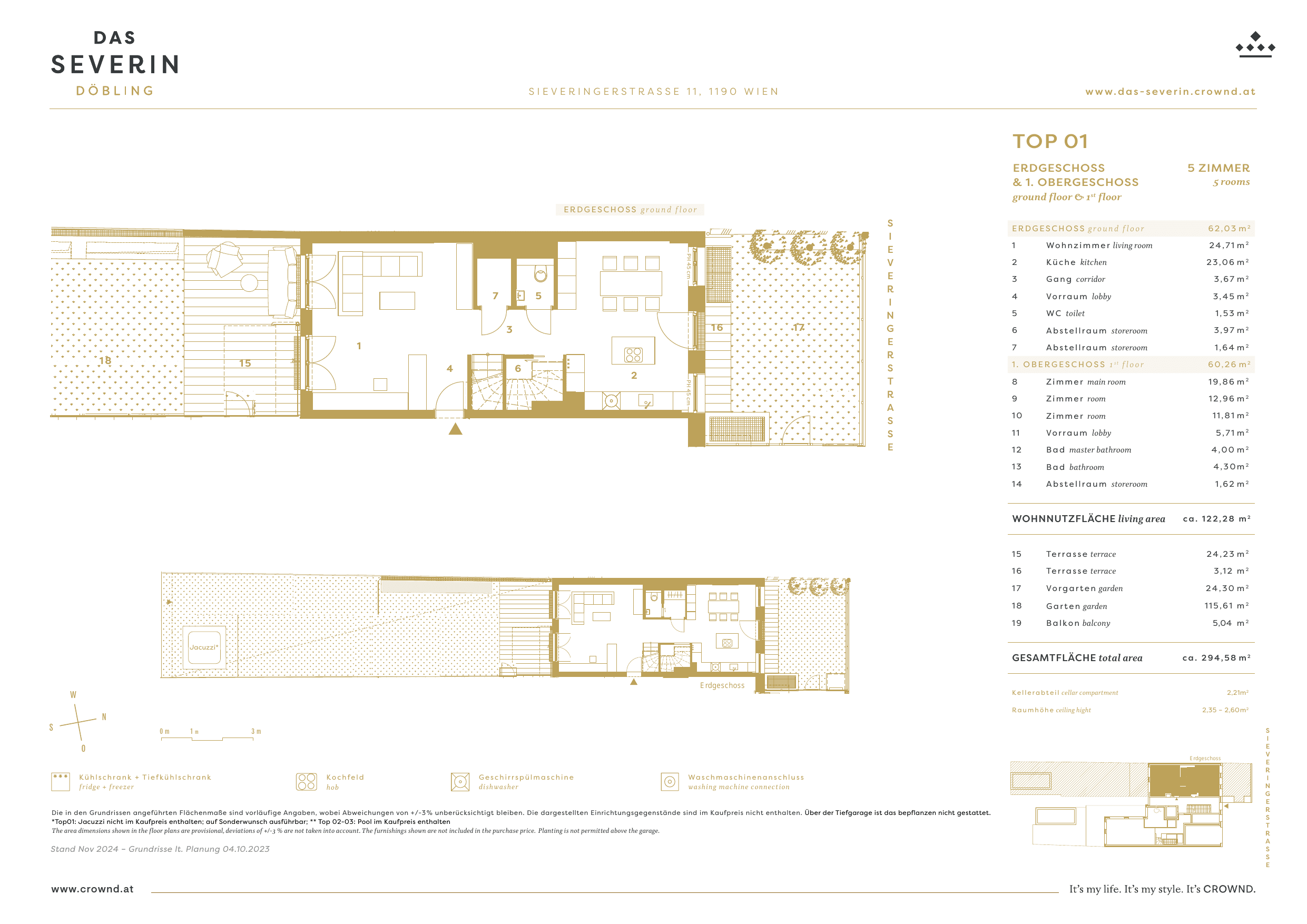 Grundriss Top 01 — Das Severin — 5 Zimmer — 122,3 m²