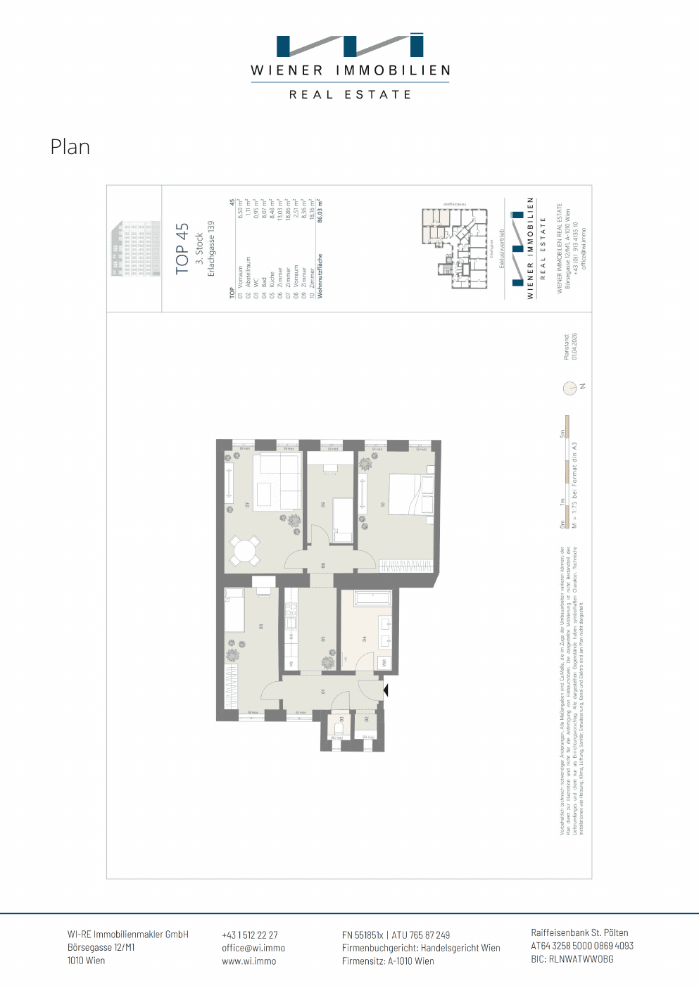 Grundriss Top 377 — Die Erle — 4.5 Zimmer — 86 m² — 3rd floor — Grundriss 2/2