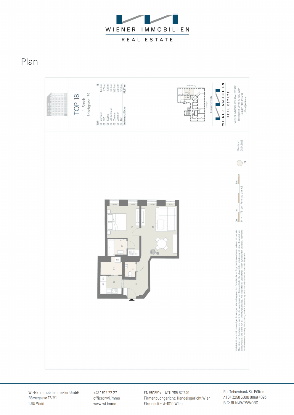 Grundriss Top 365 — Die Erle — 2 Zimmer — 52,3 m² — 1st floor