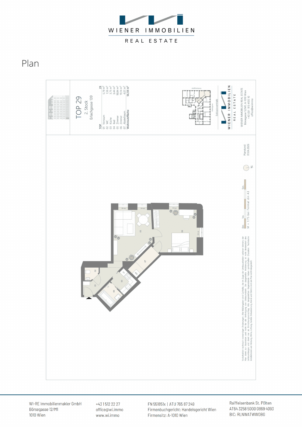 Grundriss Top 370 — Die Erle — 2.5 Zimmer — 56,6 m² — 2nd floor