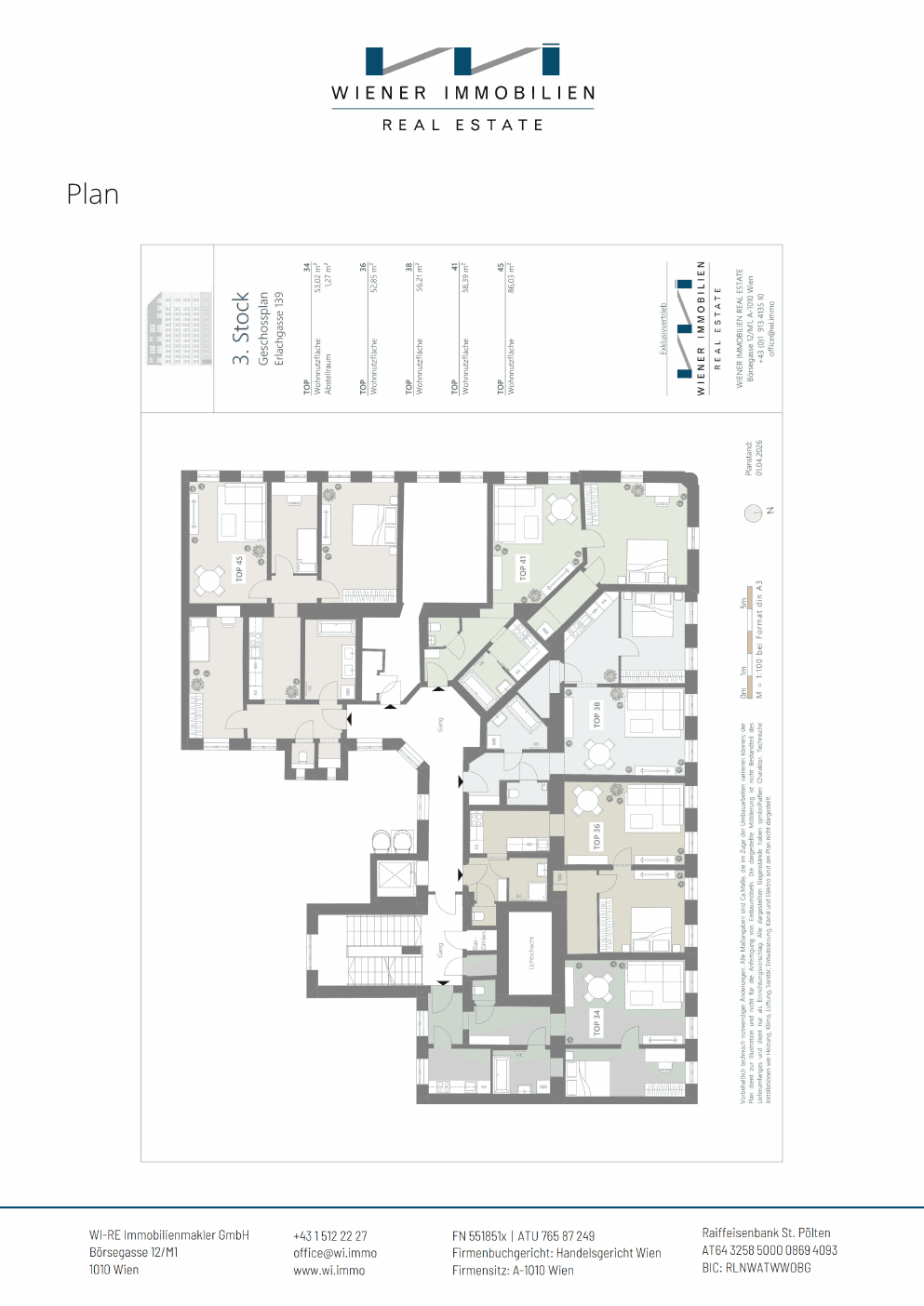 Grundriss Top 377 — Die Erle — 4.5 Zimmer — 86 m² — 3rd floor — Grundriss 1/2