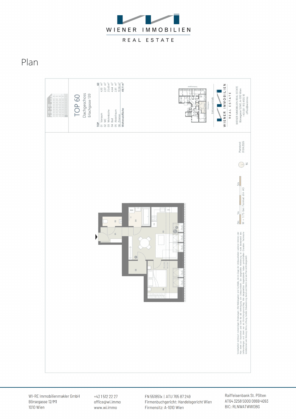 Grundriss Top 386 — Die Erle — 2 Zimmer — 49,1 m² — 1st floor