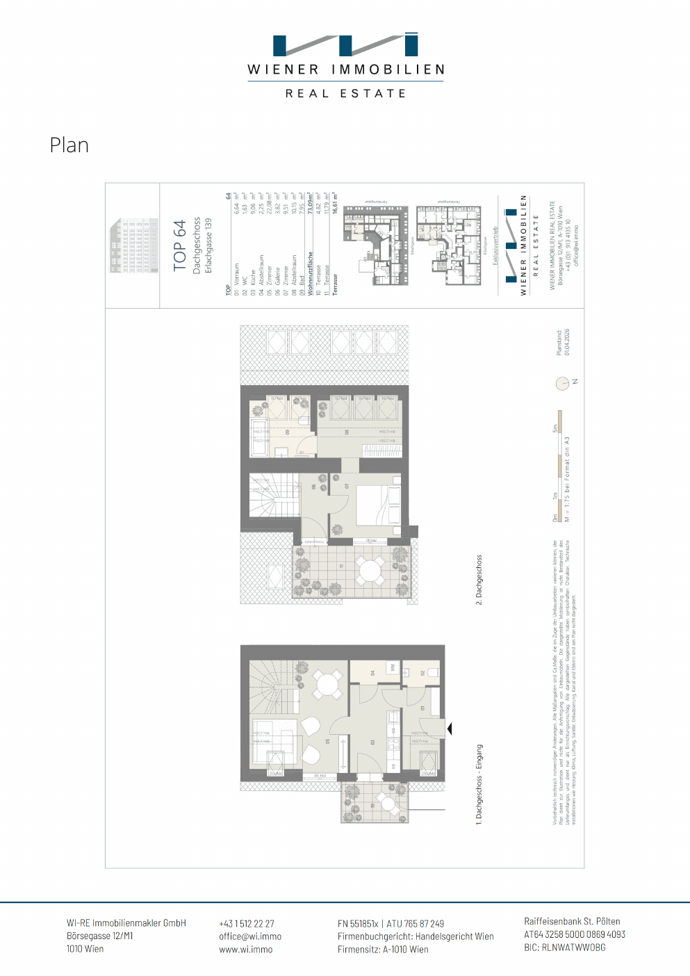 Floorplan Top 390 — Die Erle — 2 Rooms — 73.1 m² — 1st floor — Floorplan 1/3