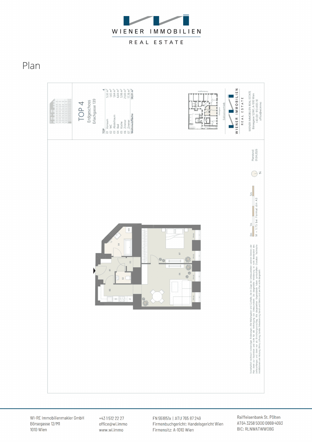 Grundriss Top 359 — Die Erle — 2.5 Zimmer — 58,8 m² — Ground floor