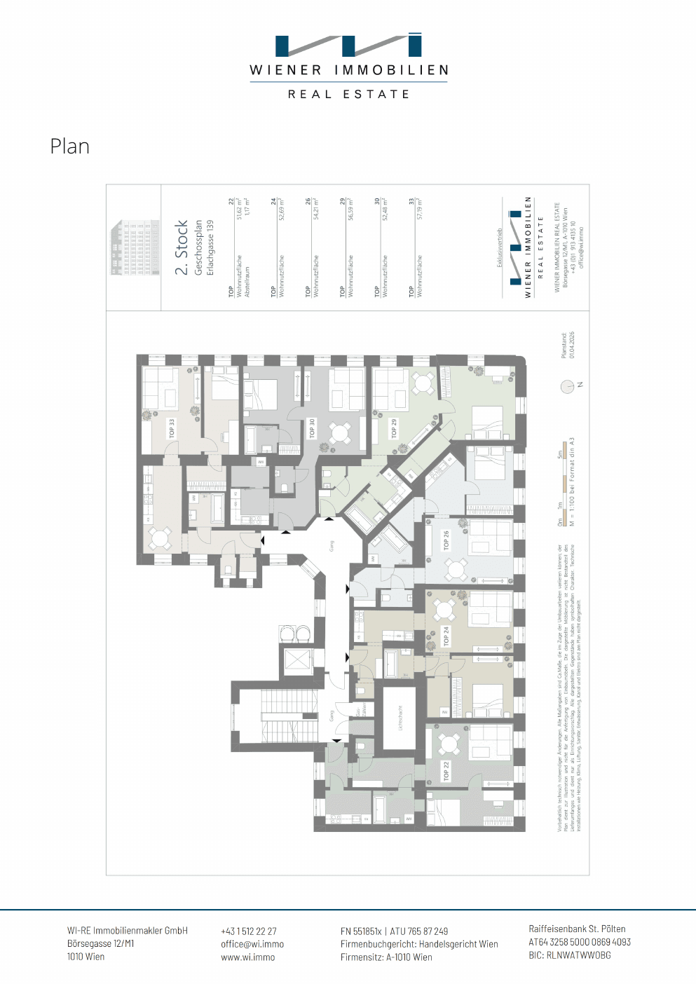 Grundriss Top 372 — Die Erle — 3.5 Zimmer — 57,2 m² — 2nd floor — Grundriss 2/2