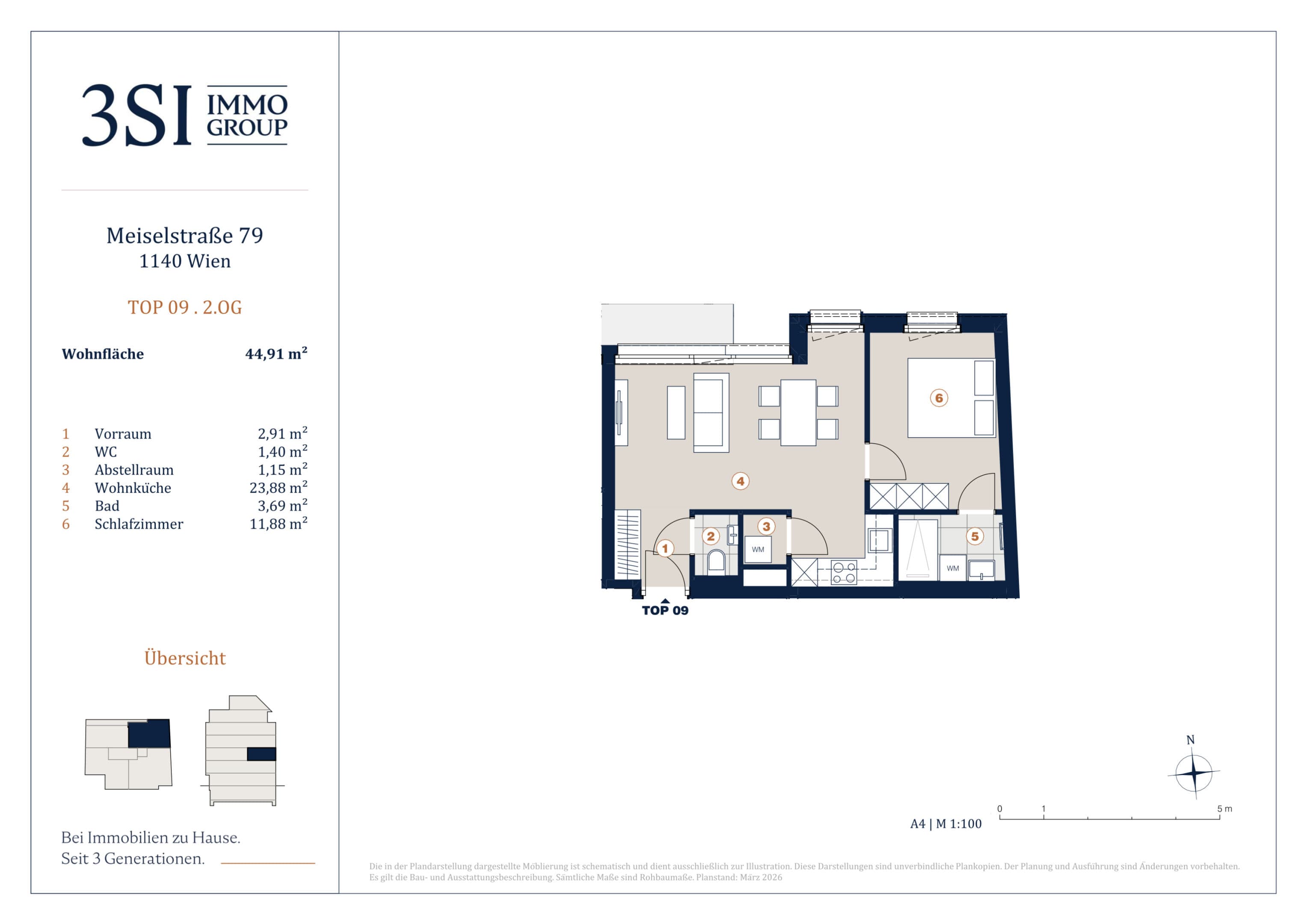 Grundriss Top 9 — Die Symbiose — 2 Zimmer — 44,9 m² — 2nd floor