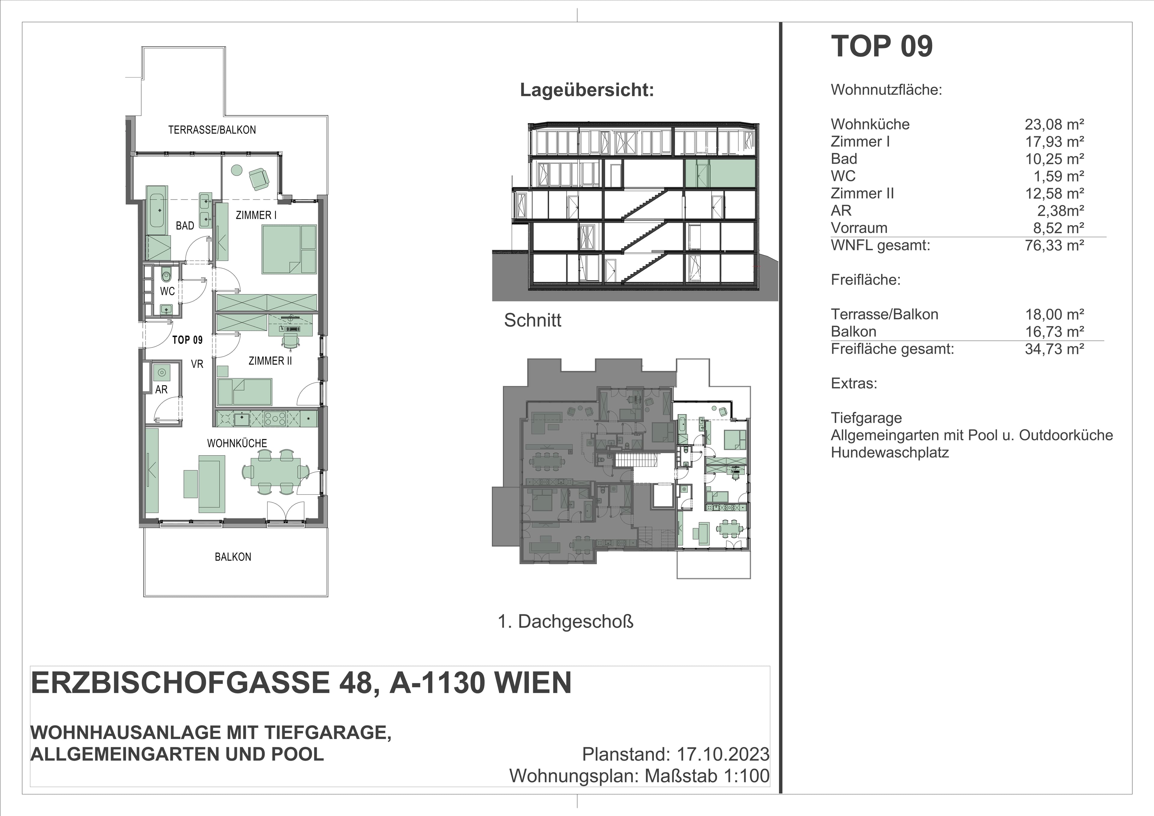 Grundriss 09 — Erzbischofgasse 48 (BeLeaf) — 3 Zimmer — 76,3 m² — 1st attic floor