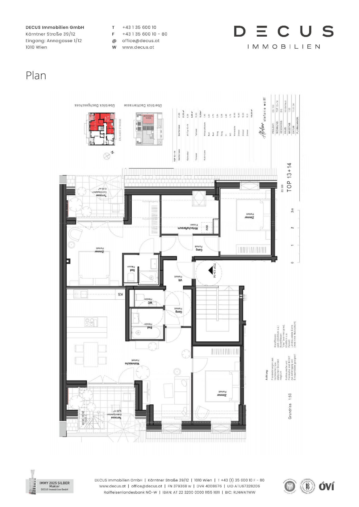 Grundriss Top 13 (1. DG) — ES 150 — 4 Zimmer — 102,6 m² — 1st attic floor
