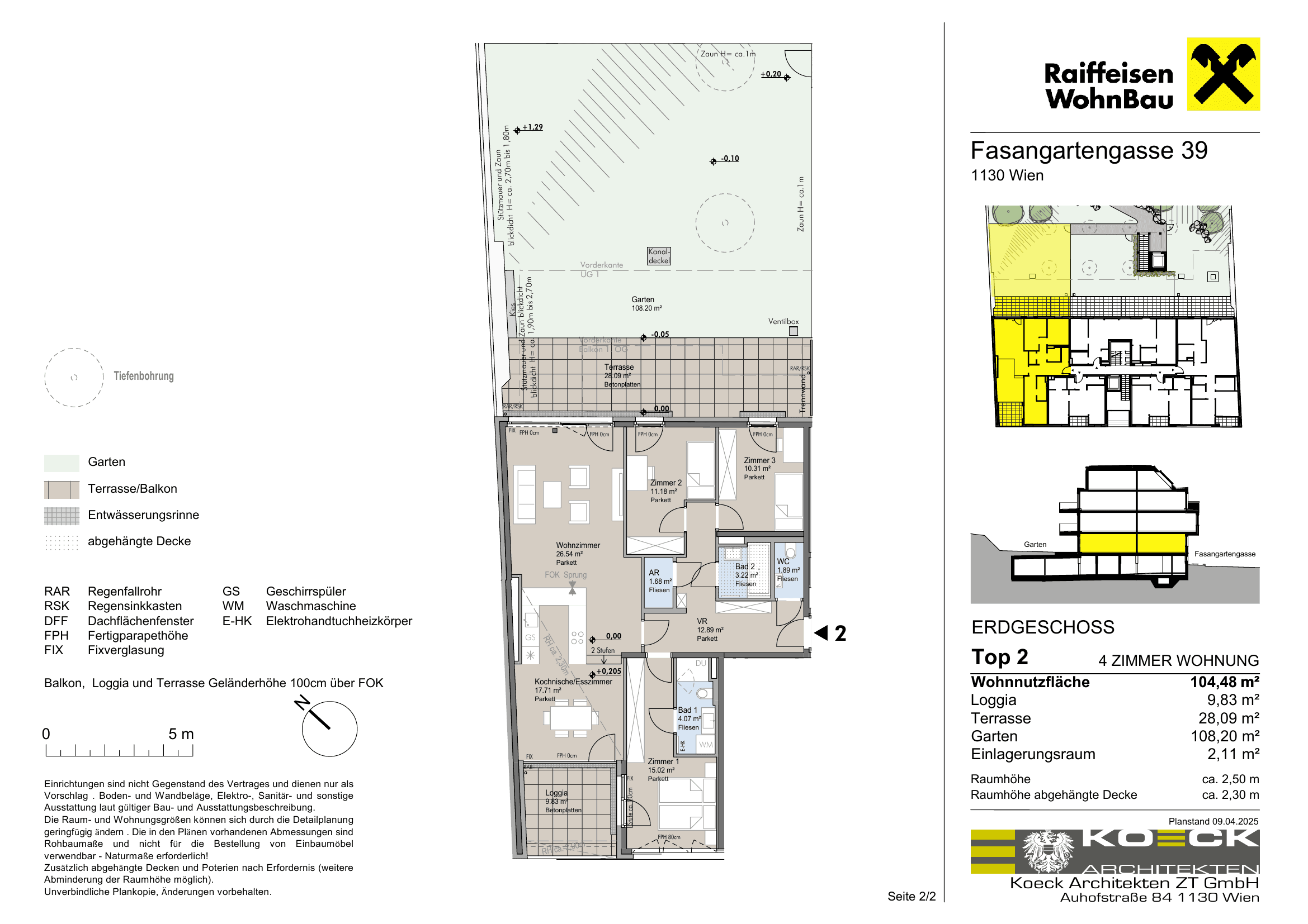 Grundriss Top 2 — Fasangartengasse 39 — 4 Zimmer — 104,7 m² — Ground floor — Grundriss 2/2