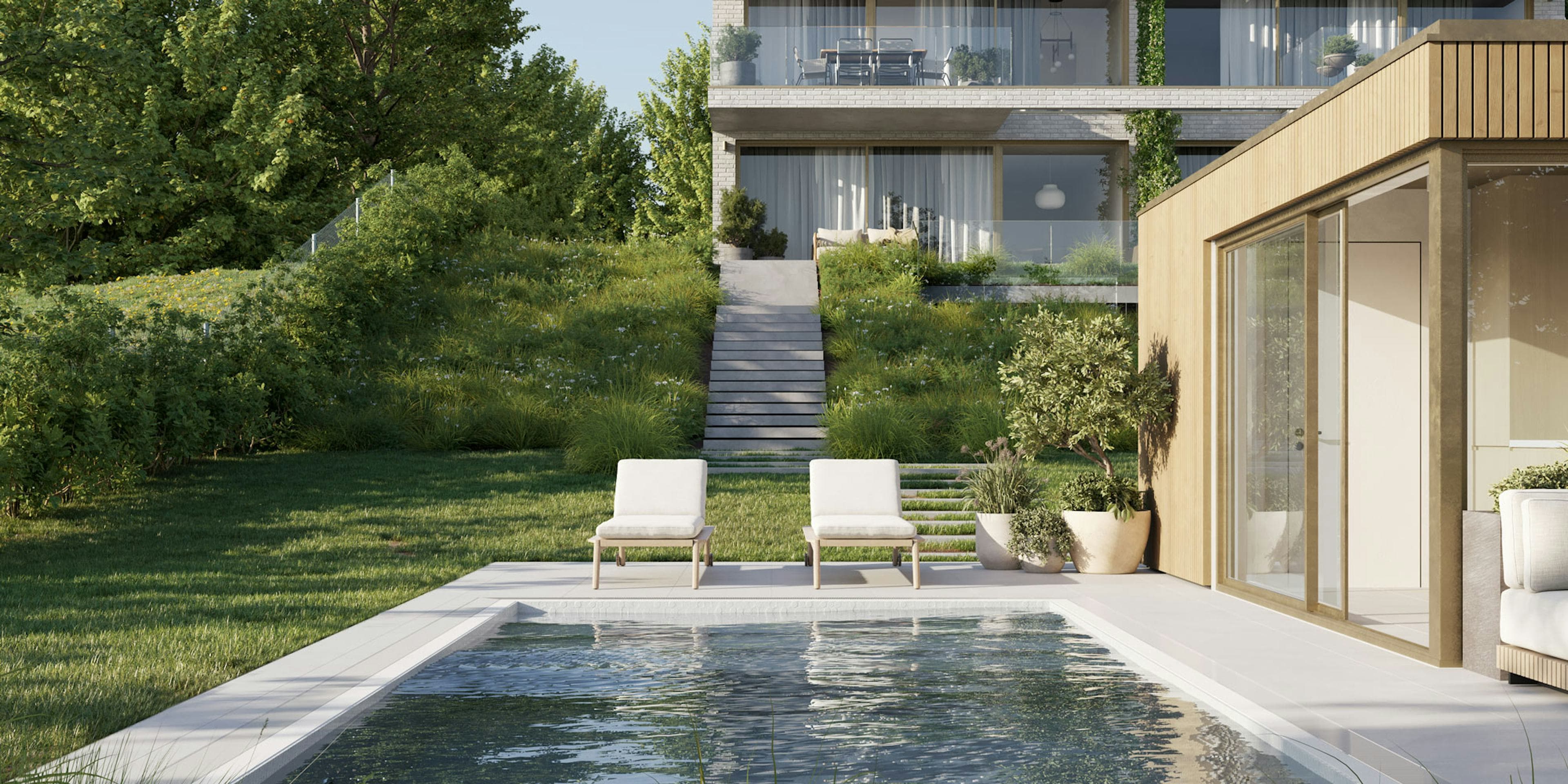 Grundriss TOP 02 — Finest — 4 Zimmer — 262,3 m² — Garden Apartment: Privater Indoor Spa-Bereich inklusive Pool im Garten, Crownd. Signature, Virtuelle Tour — Grundriss 7/9