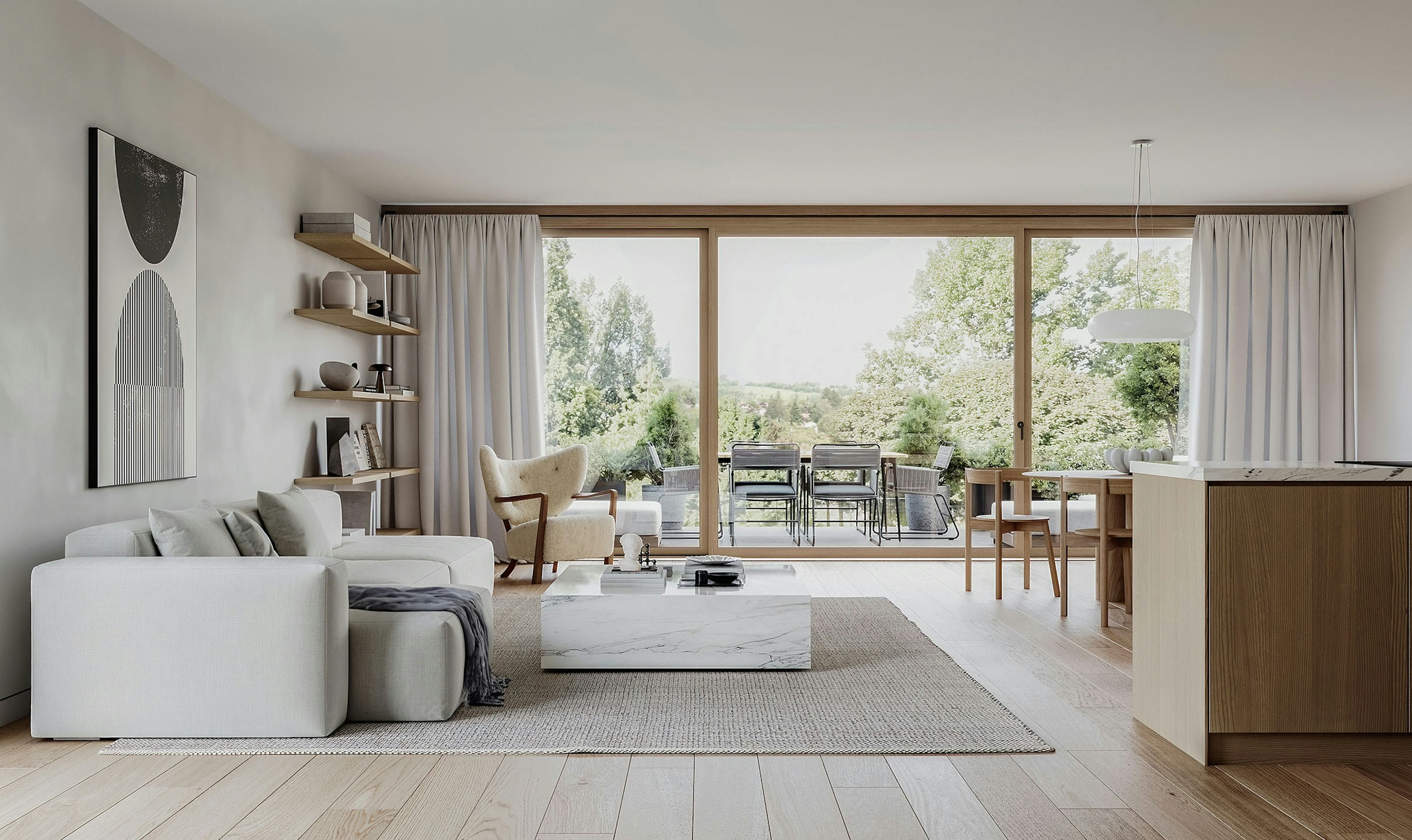 Grundriss TOP 03 — Finest — 4 Zimmer — 104,5 m² — Modern Apartment: Familienapartment mit elegantem Wohnflair und Grünblick — Grundriss 2/4