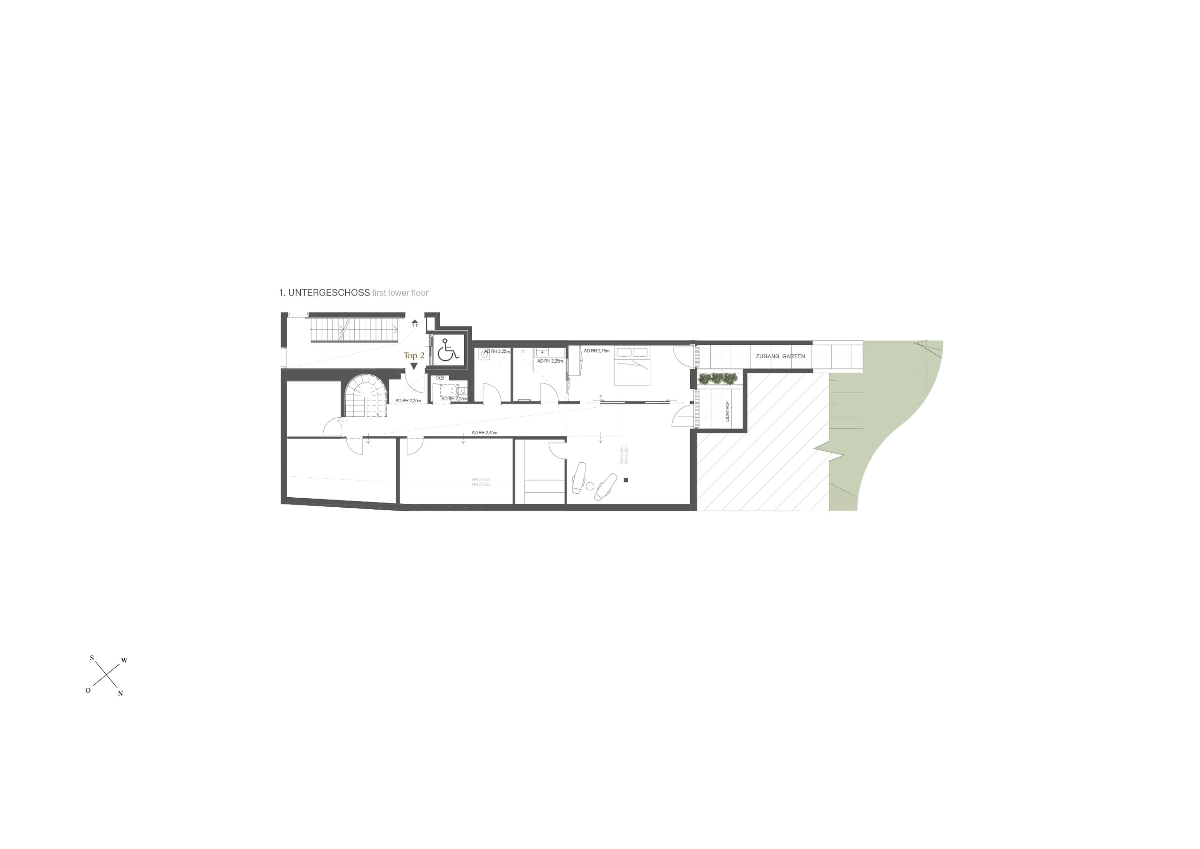 Grundriss TOP 02 — Finest — 4 Zimmer — 262,3 m² — Garden Apartment: Privater Indoor Spa-Bereich inklusive Pool im Garten, Crownd. Signature, Virtuelle Tour — Grundriss 1/9