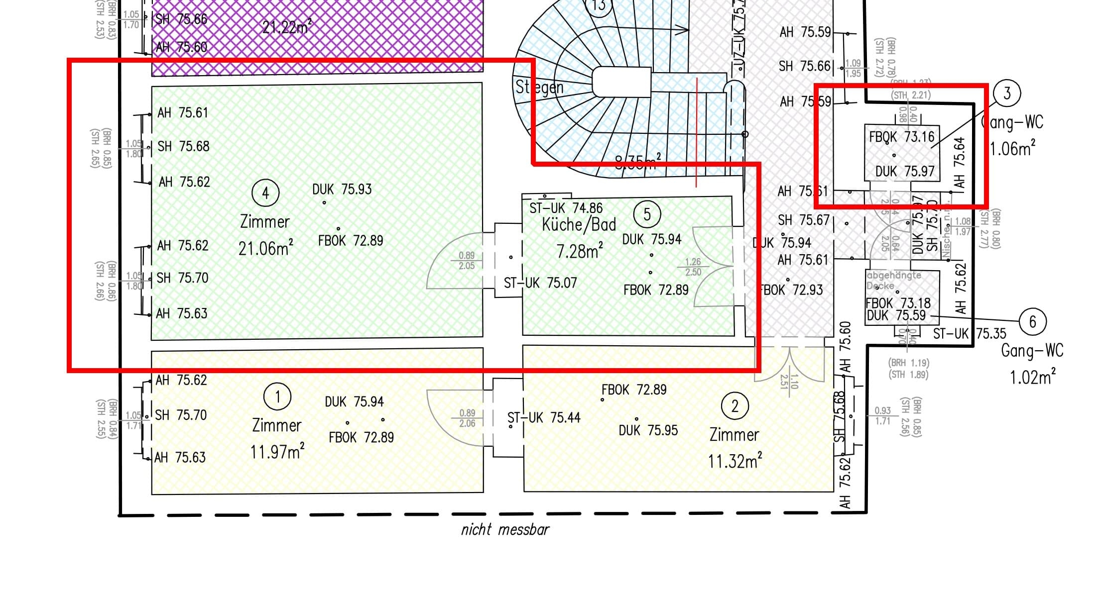Grundriss Top 4 + 5 — Gablenzgasse 34 — 2 Zimmer — 73 m² — Ground floor — Grundriss 3/8