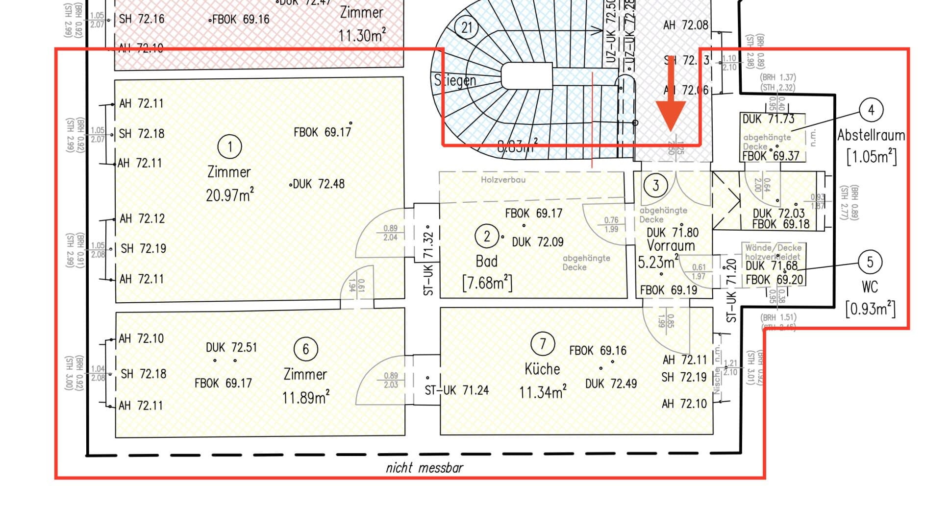 Grundriss Top 4 + 5 — Gablenzgasse 34 — 2 Zimmer — 73 m² — Ground floor — Grundriss 6/8