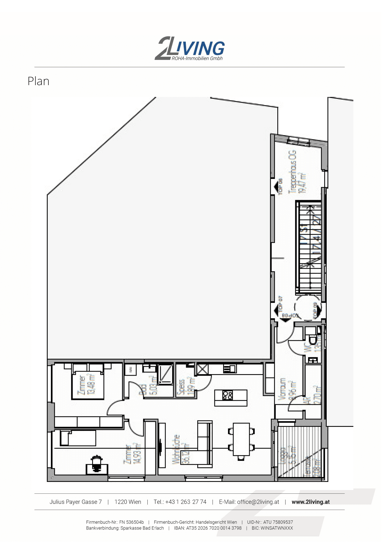 Grundriss Top 8 — Gartentraum — 3 Zimmer — 84,5 m² — 1st floor — Grünblick — Grundriss 1/2