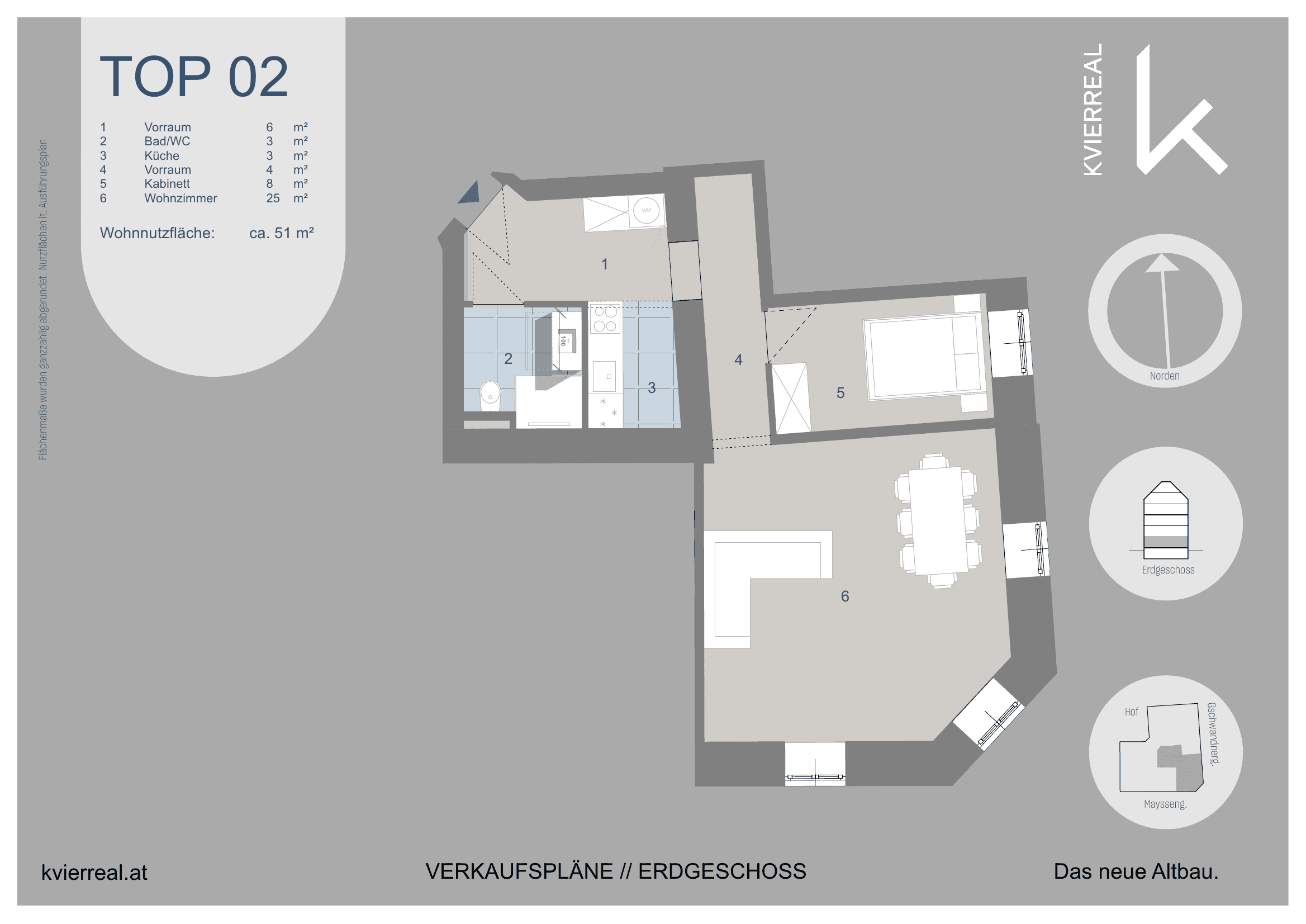 Grundriss 2 — Geblergasse 101 — 2 Zimmer — 55 m² — Ground floor — Grundriss 1/2
