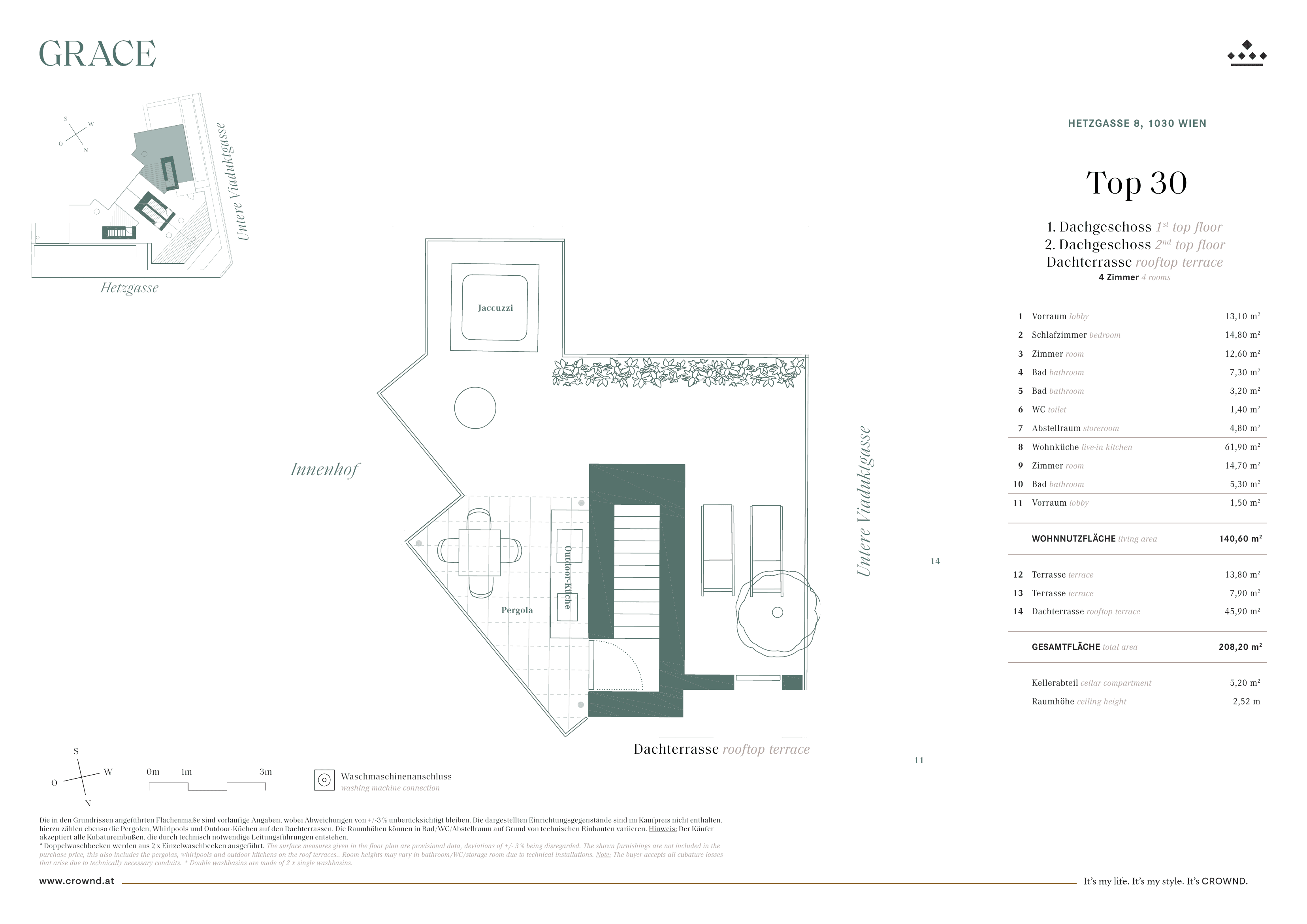 Grundriss Top 30 — Grace — 4 Zimmer — 138,9 m² — 1st attic floor / 2nd attic floor — Grundriss 3/3