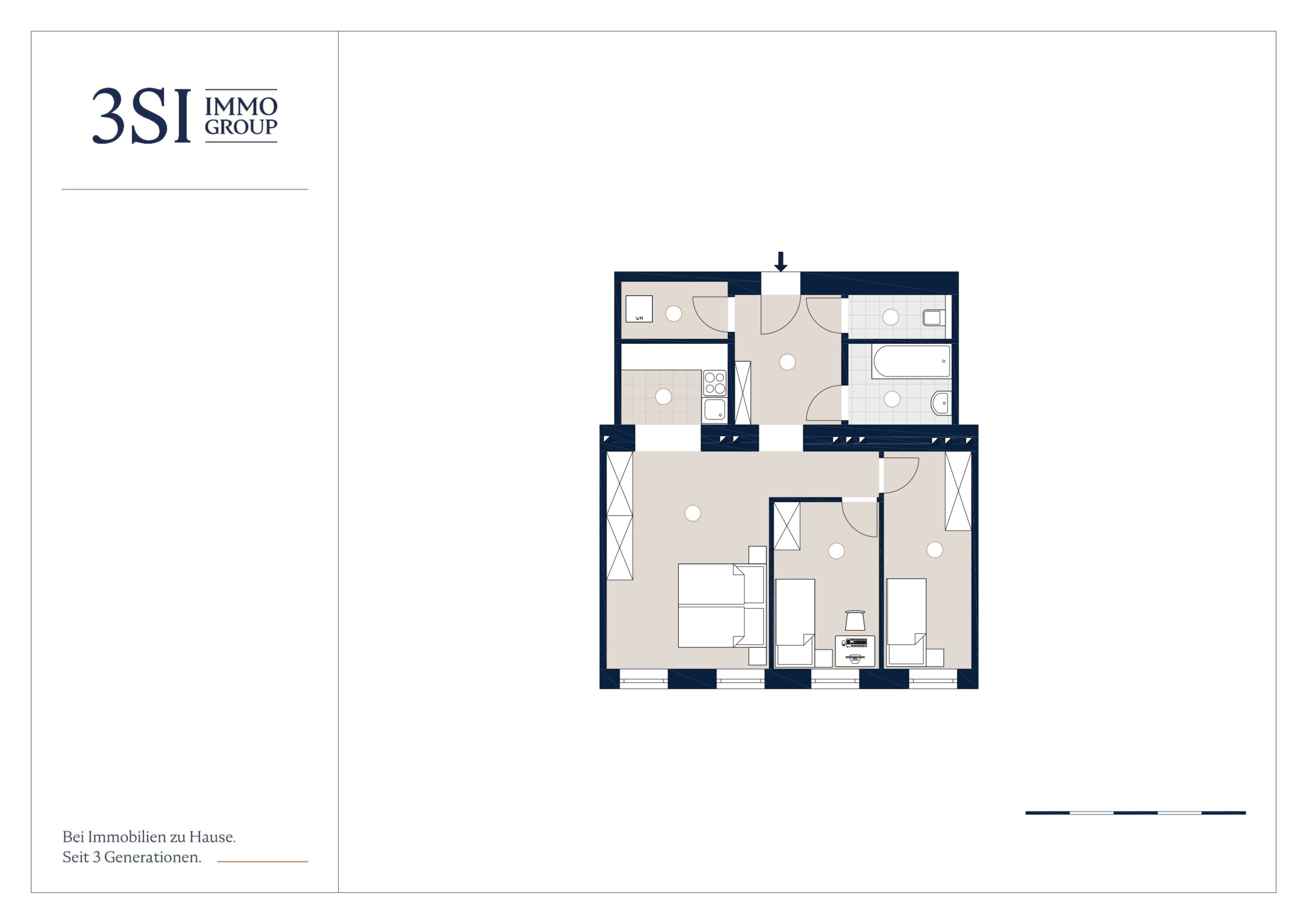 Grundriss Top 8 — Hardtmuthgasse 112 — 3 Zimmer — 62,4 m² — 1st floor