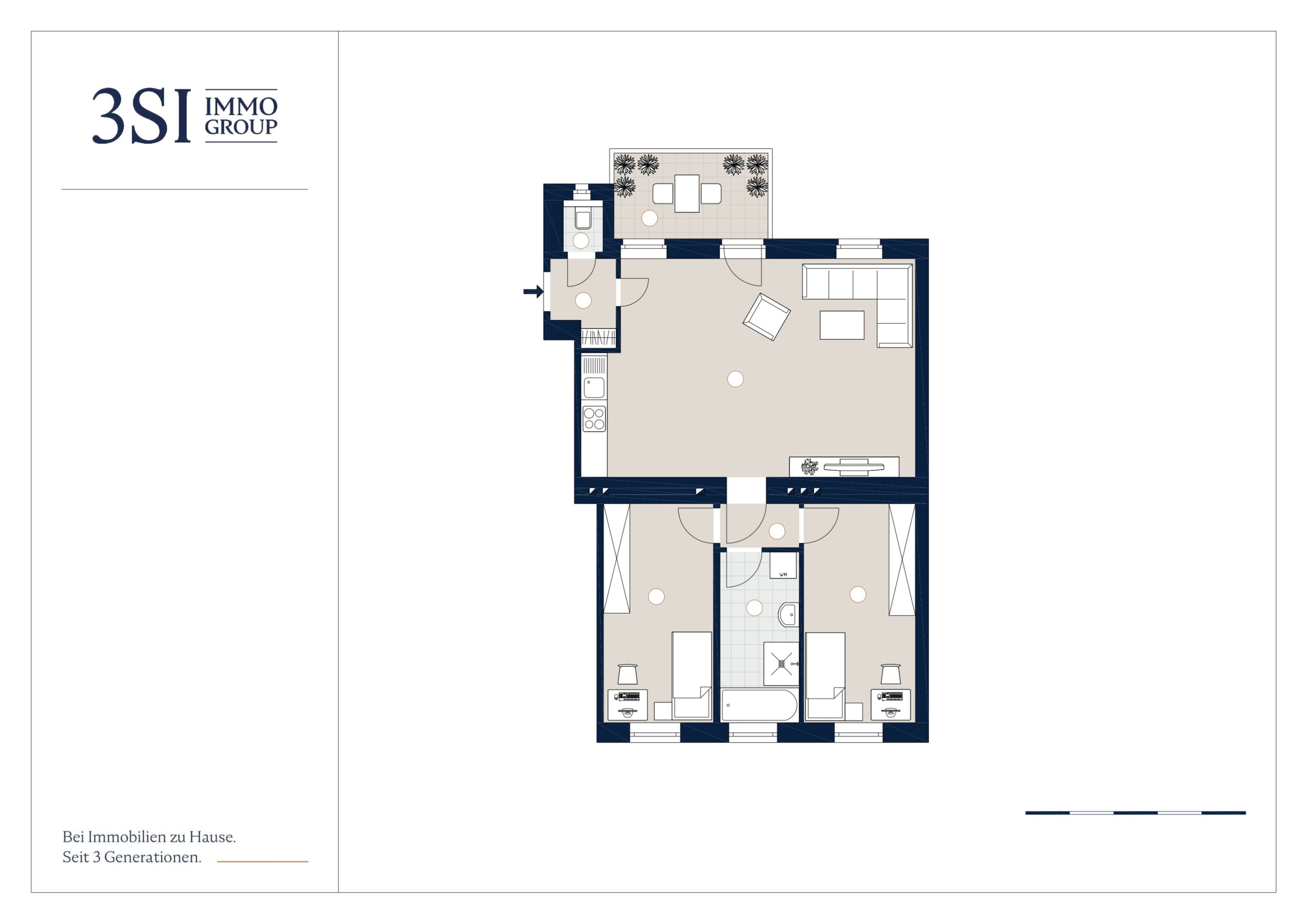Grundriss Top 28 — Hardtmuthgasse 112 — 3 Zimmer — 73,1 m² — 3rd floor