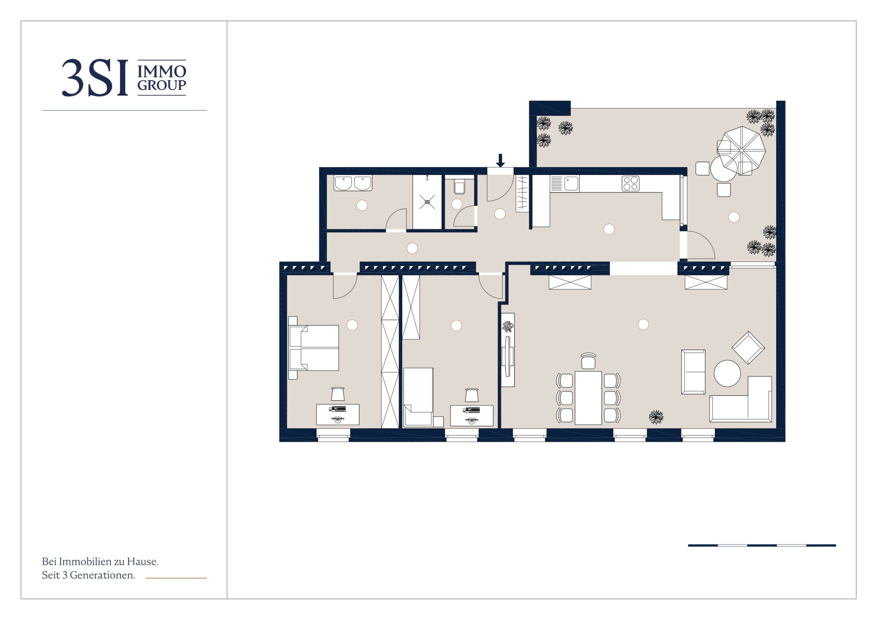 Grundriss Top 50 — Hardtmuthgasse 112 — 3 Zimmer — 118,8 m² — 1st attic floor