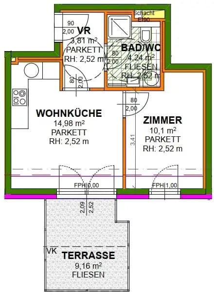 Grundriss Top 47 — Hauffgasse 29