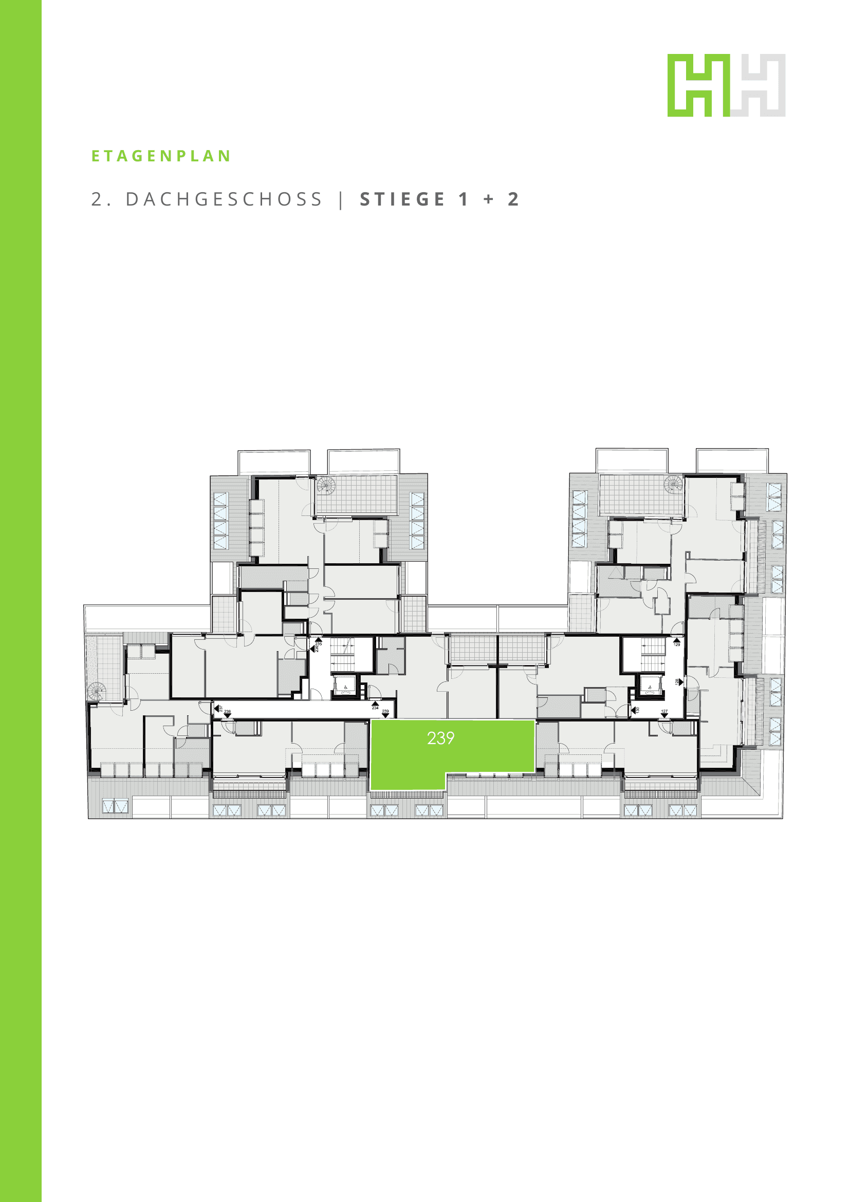 Grundriss 239 — Josef-Ruston-Gasse 28 — 2 Zimmer — 57 m² — bezugsfertig — Grundriss 1/2