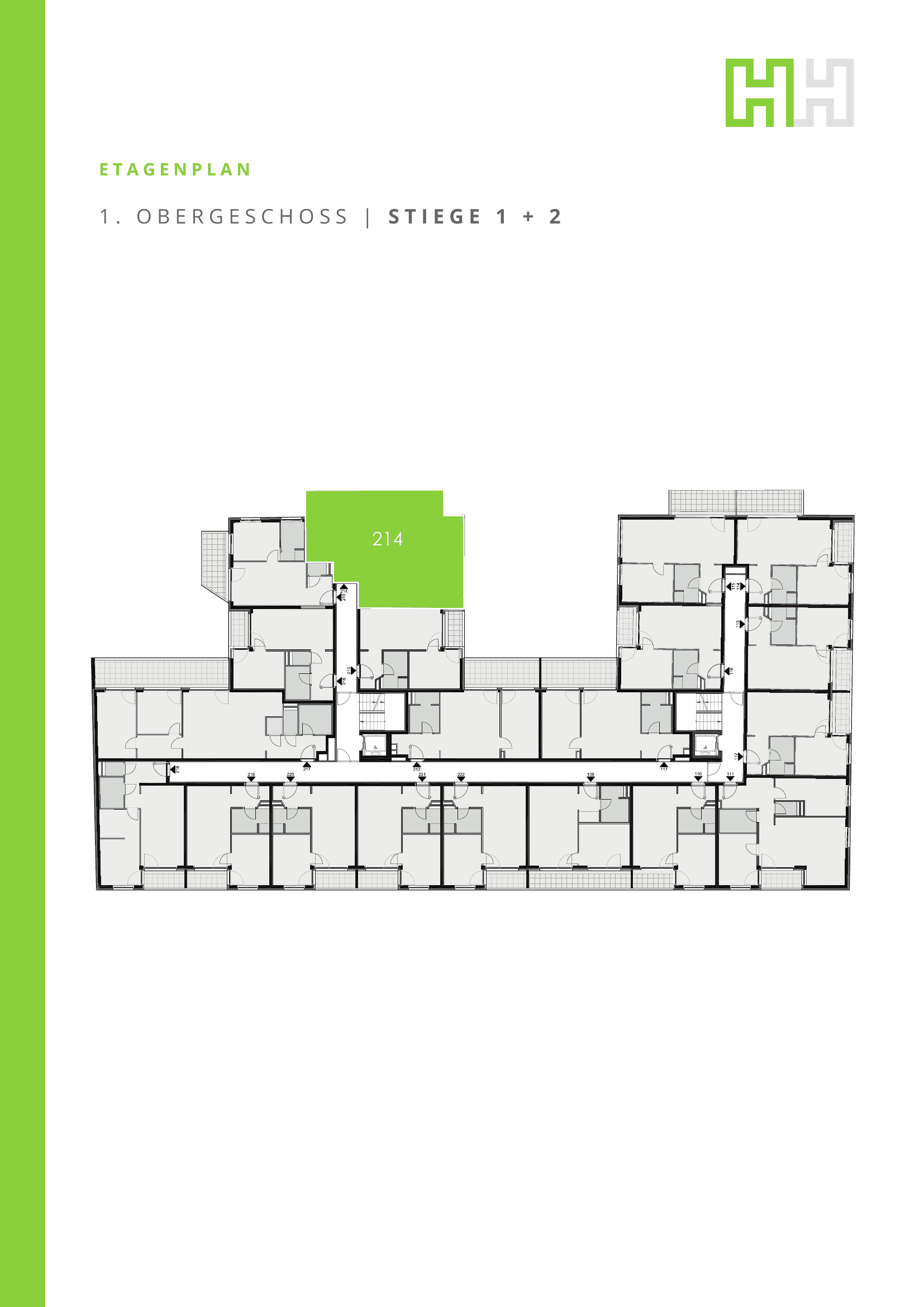 Grundriss 214 — Josef-Ruston-Gasse 28 — 3 Zimmer — 57,7 m² — bezugsfertig — Grundriss 1/2