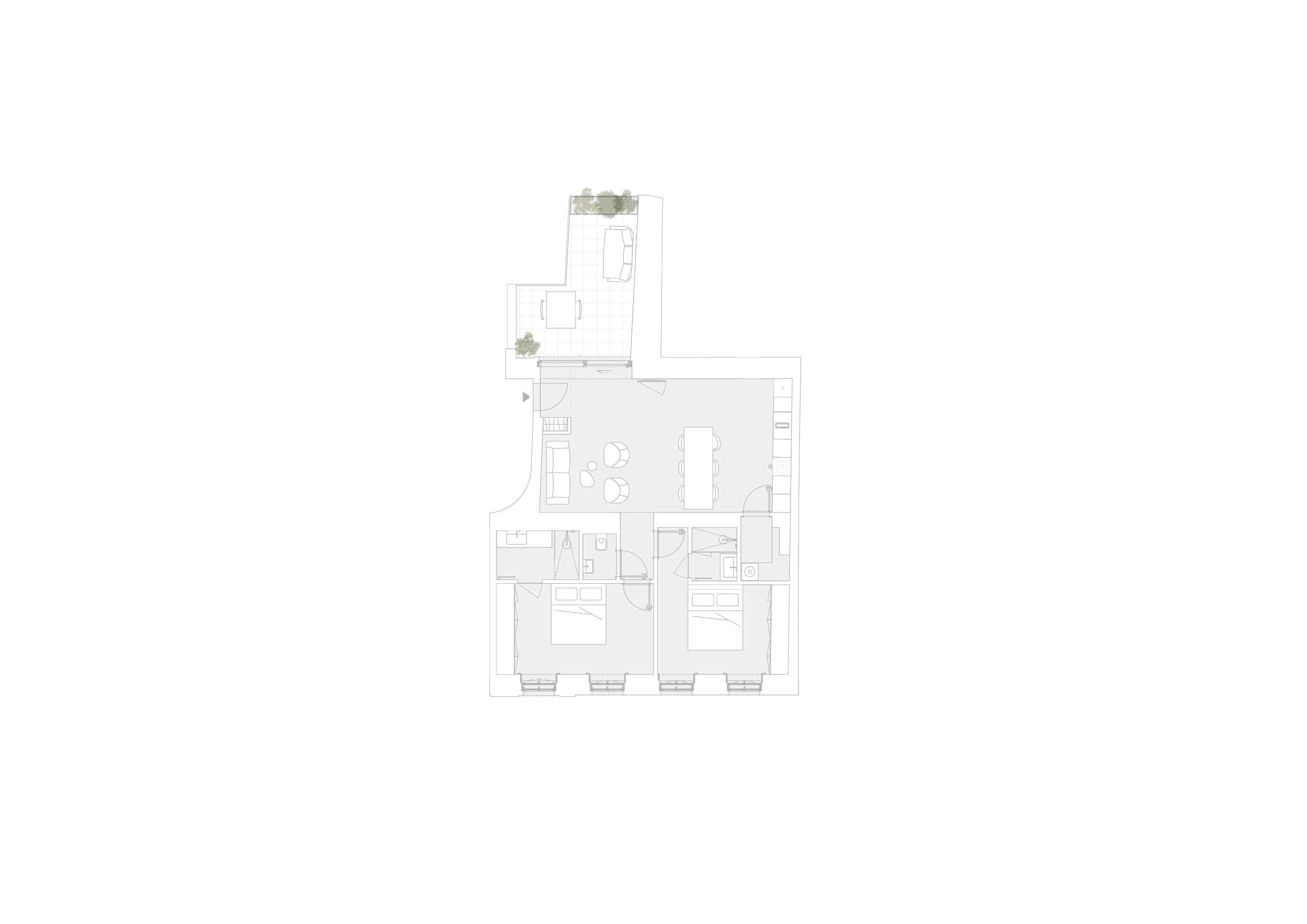 Grundriss Top 5 — Ruban — Kaiserstraße 52 — 3 Zimmer — 79,9 m² — 1st floor