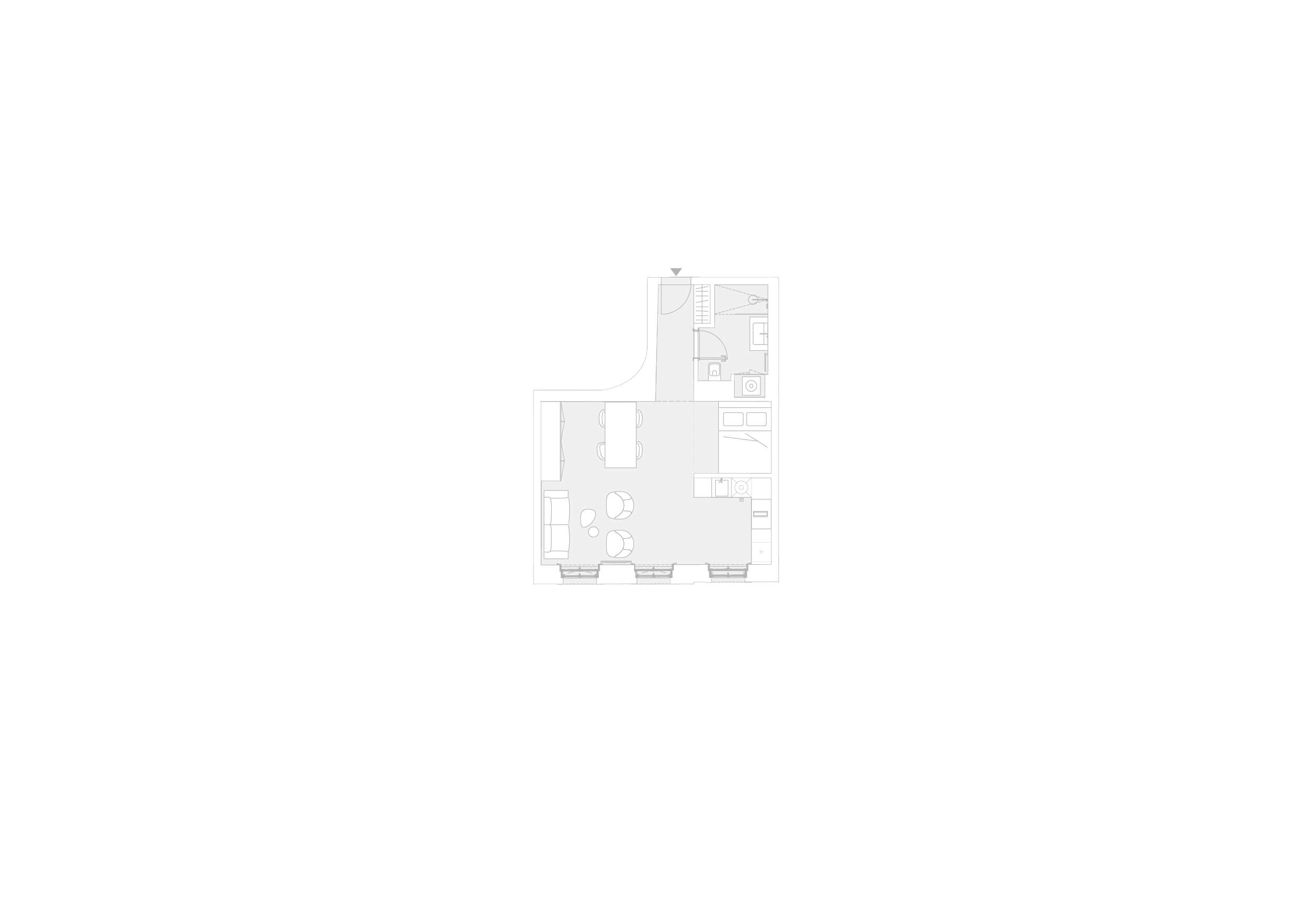 Grundriss Top 9 — Ruban — Kaiserstraße 52 — 1 Zimmer — 44,9 m² — 2nd floor