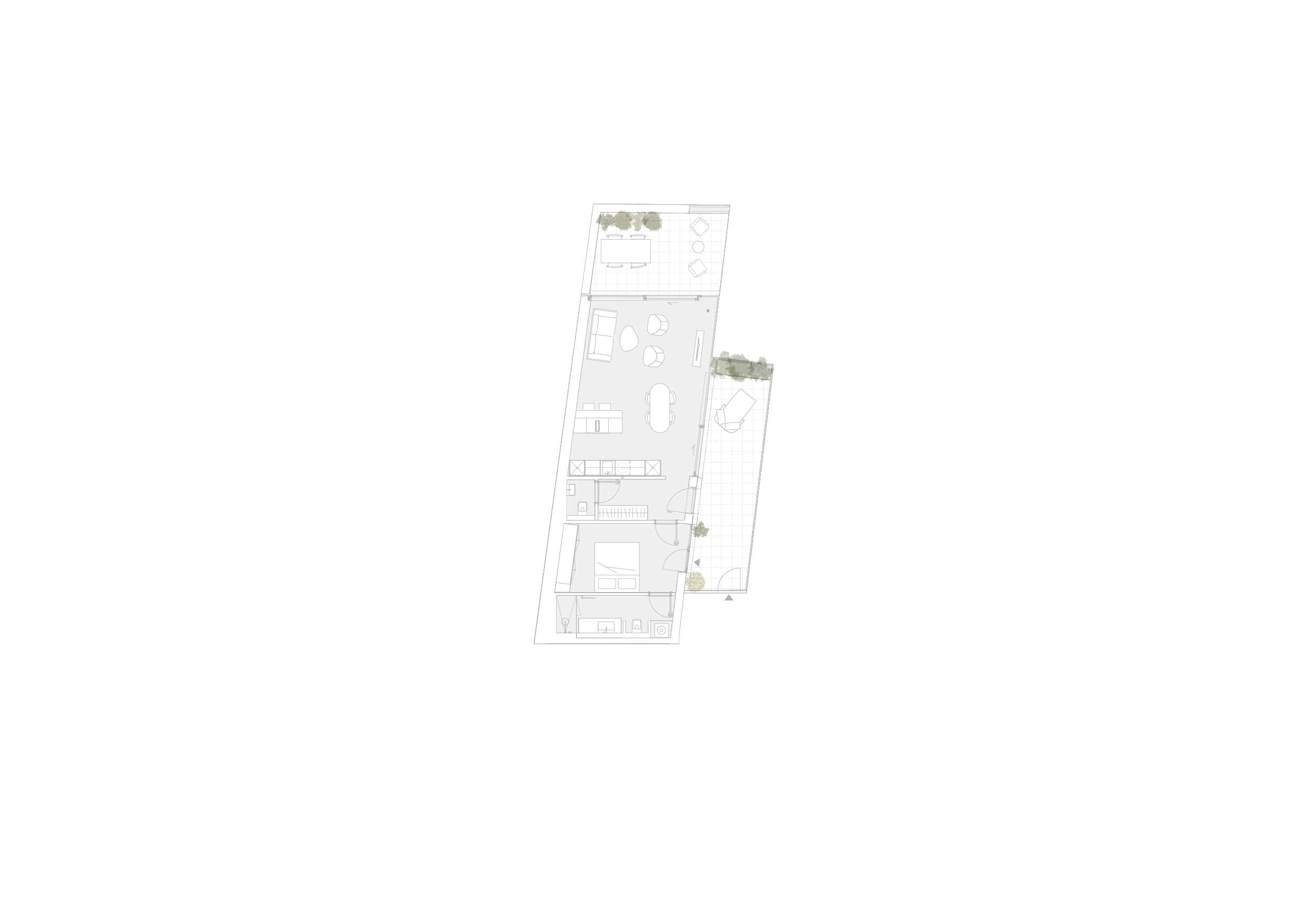 Grundriss Top 12 — Ruban — Kaiserstraße 52 — 2 Zimmer — 64,5 m² — 1st attic floor