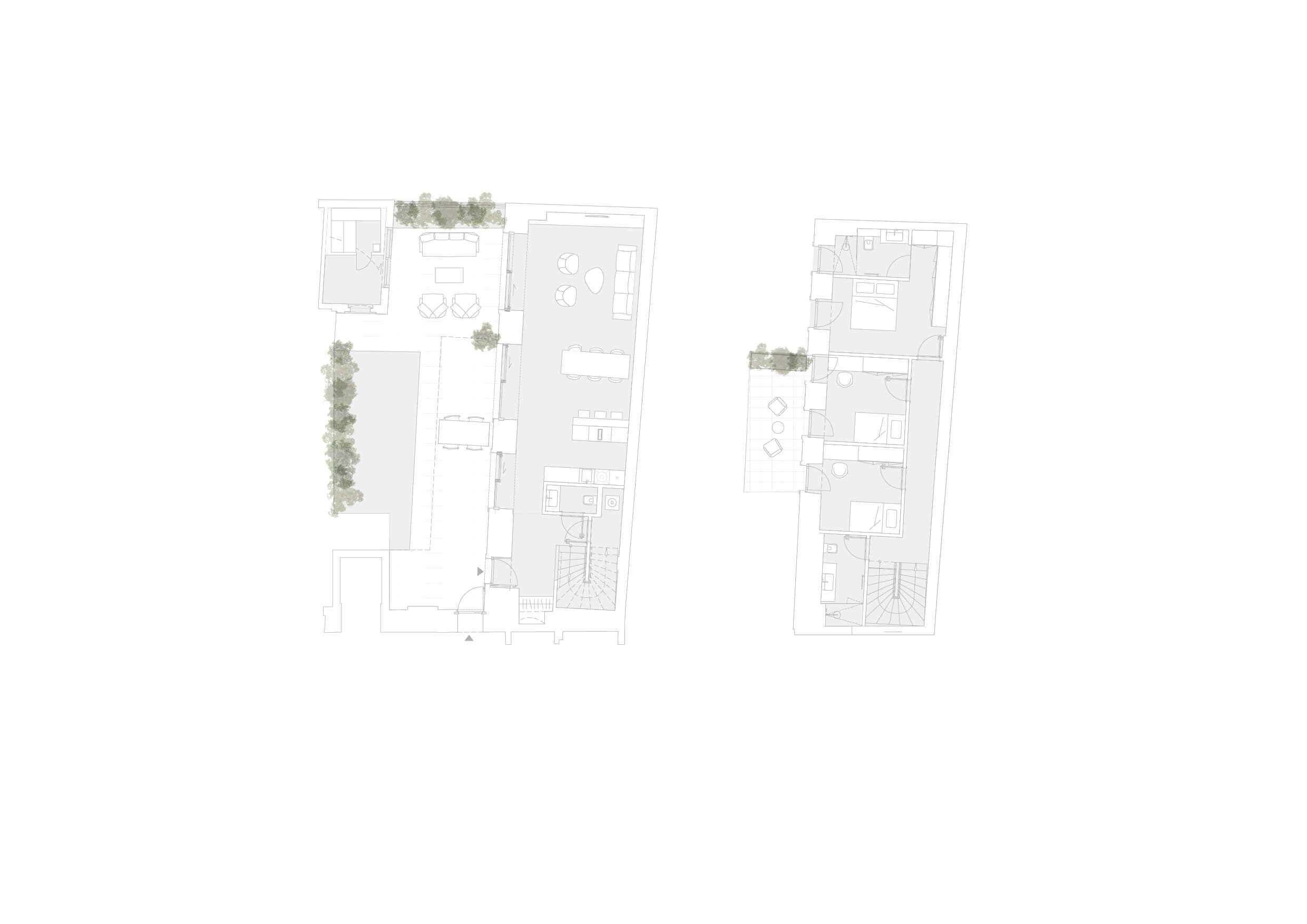 Grundriss Top 2 — Ruban — Kaiserstraße 52 — 4 Zimmer — 127,6 m² — Ground floor / 1st floor
