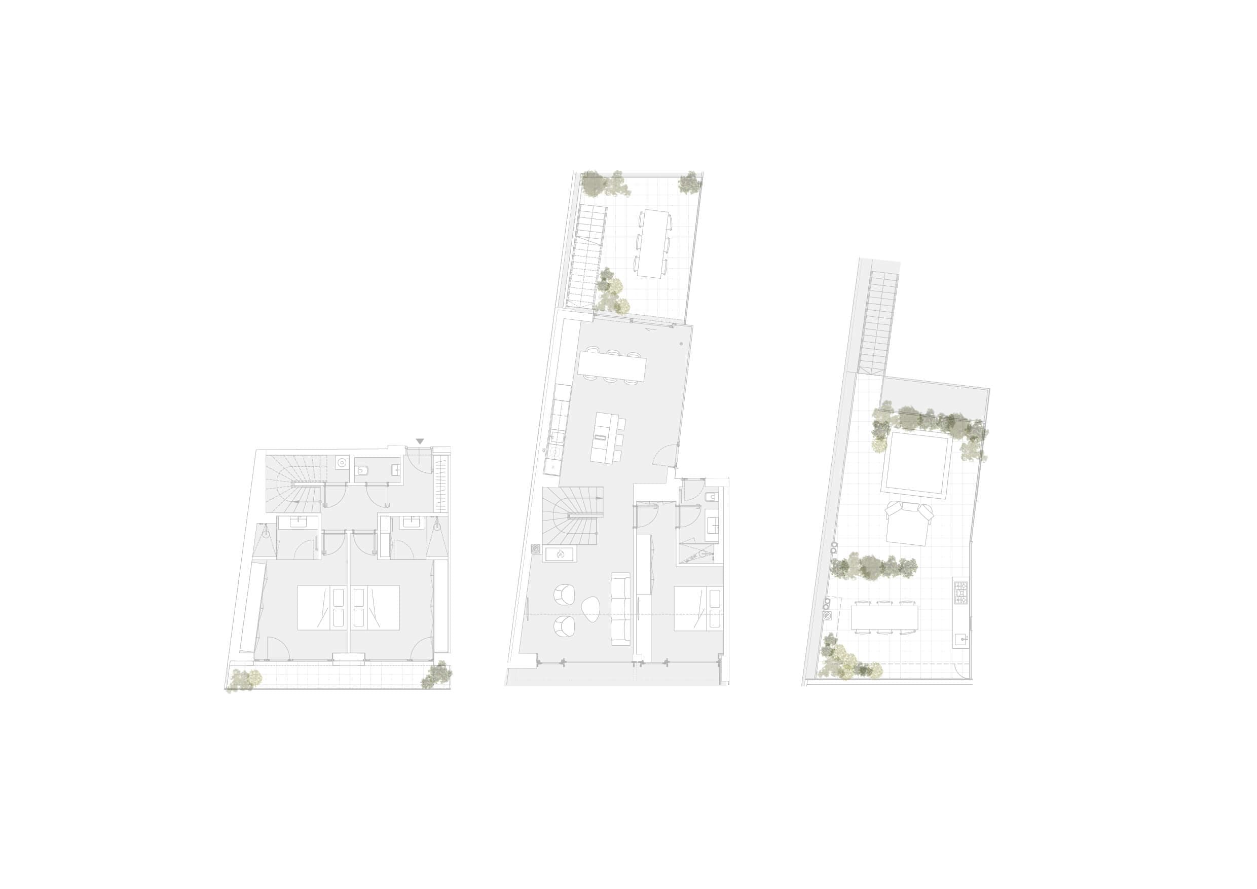 Grundriss Top 13 — Ruban — Kaiserstraße 52 — 4 Zimmer — 147,4 m² — 1st attic floor / 2nd attic floor / Attic floor