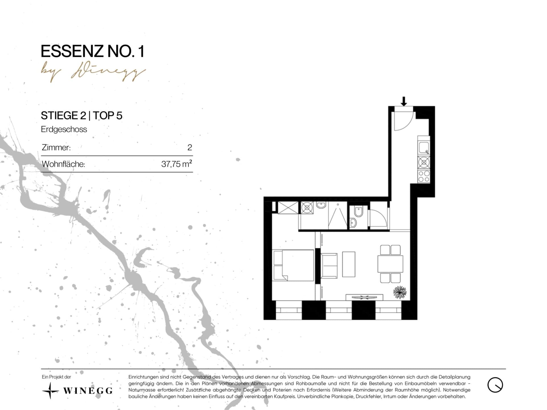 Grundriss Top 2/5 — ESSENZ No.1 — Ground floor — Grundriss 1/2
