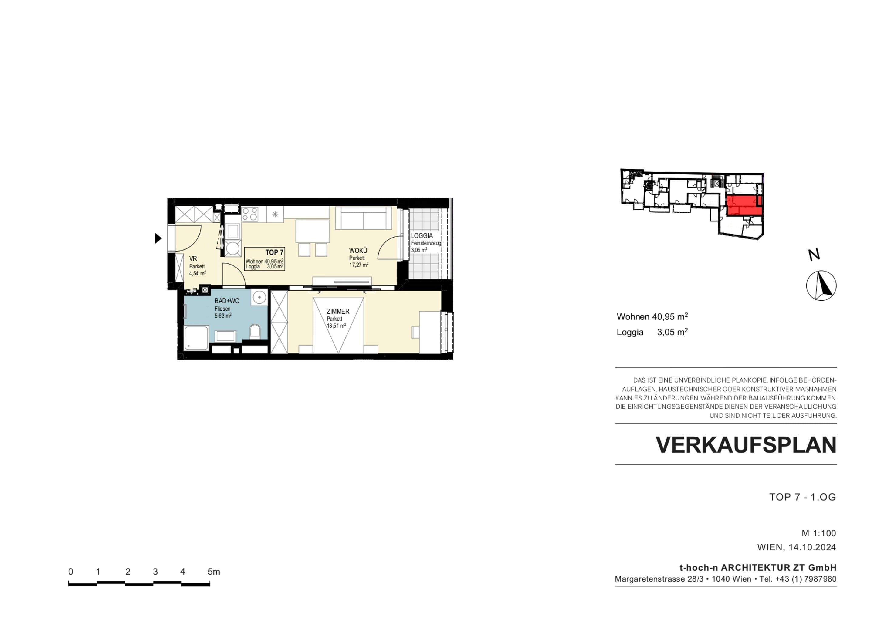 Grundriss Top 07 - Freiraum — Ketzergasse 411 - Wohnoase 23 — 2 Zimmer — 41 m² — Freiraum