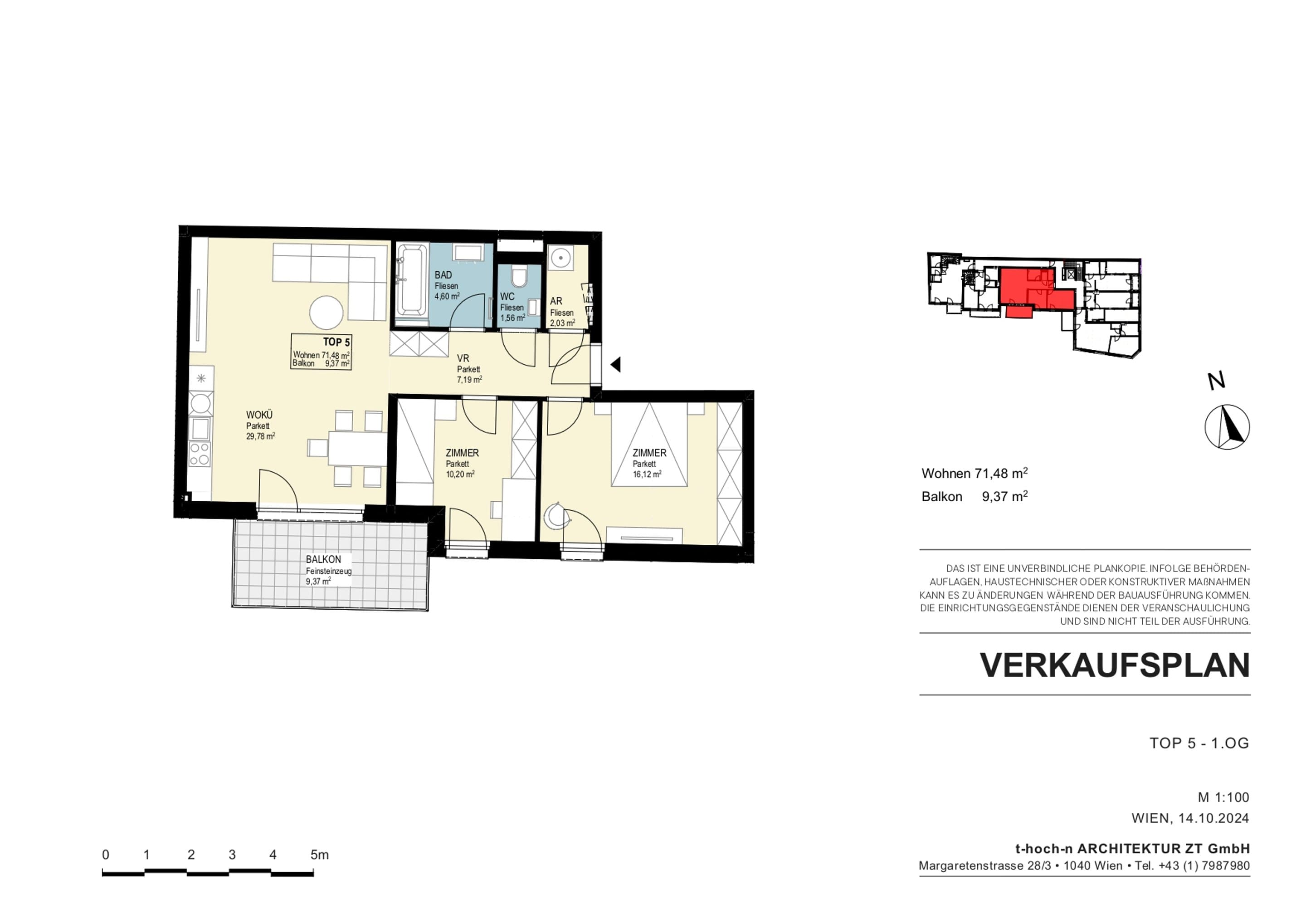 Grundriss Top 05 - Glücksort — Ketzergasse 411 - Wohnoase 23 — 3 Zimmer — 71,5 m² — Glücksort