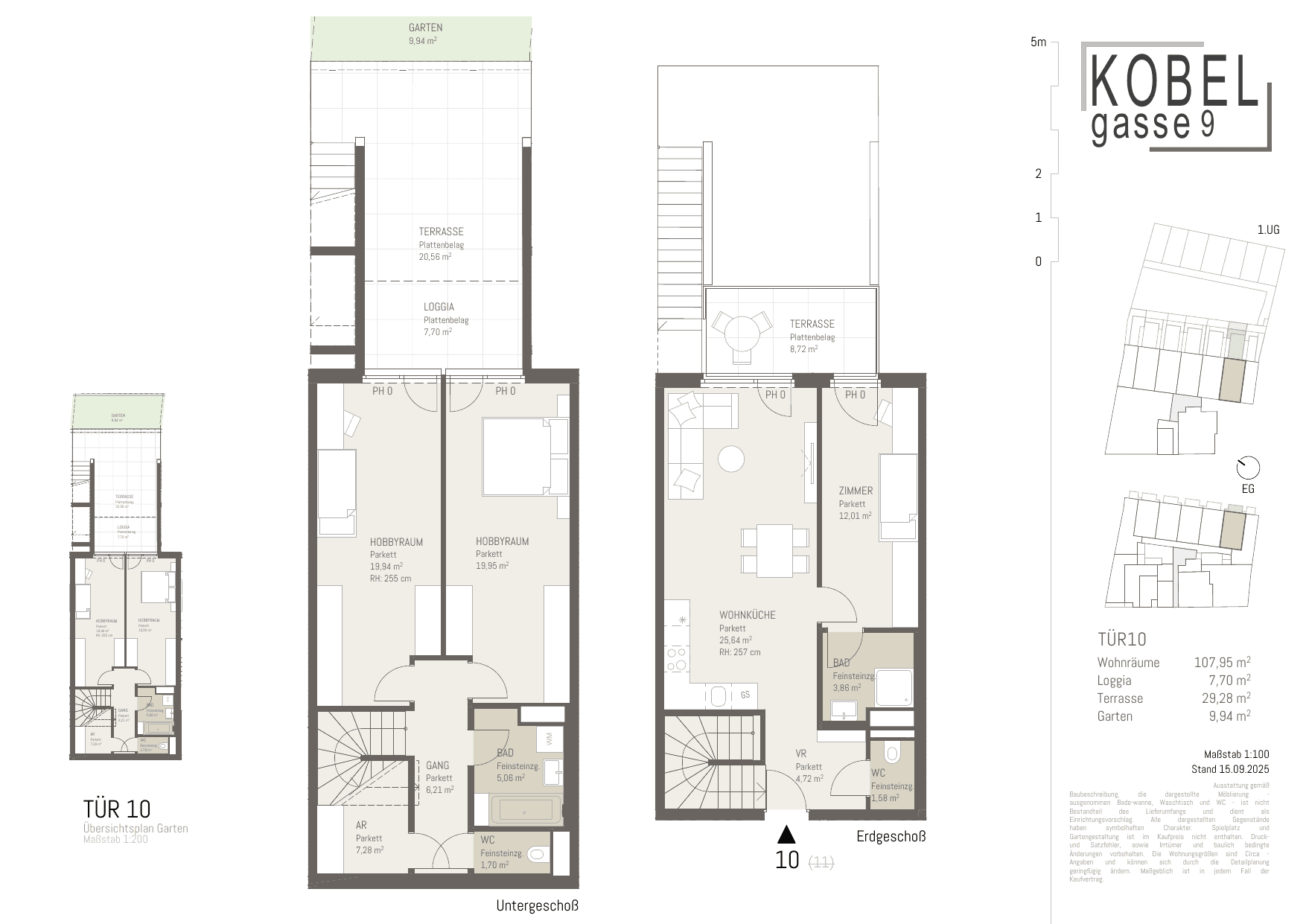 Grundriss Top 10 — Kobelgasse 9 — 4 Zimmer — 108 m² — Ground floor — NO — Grundriss 1/2