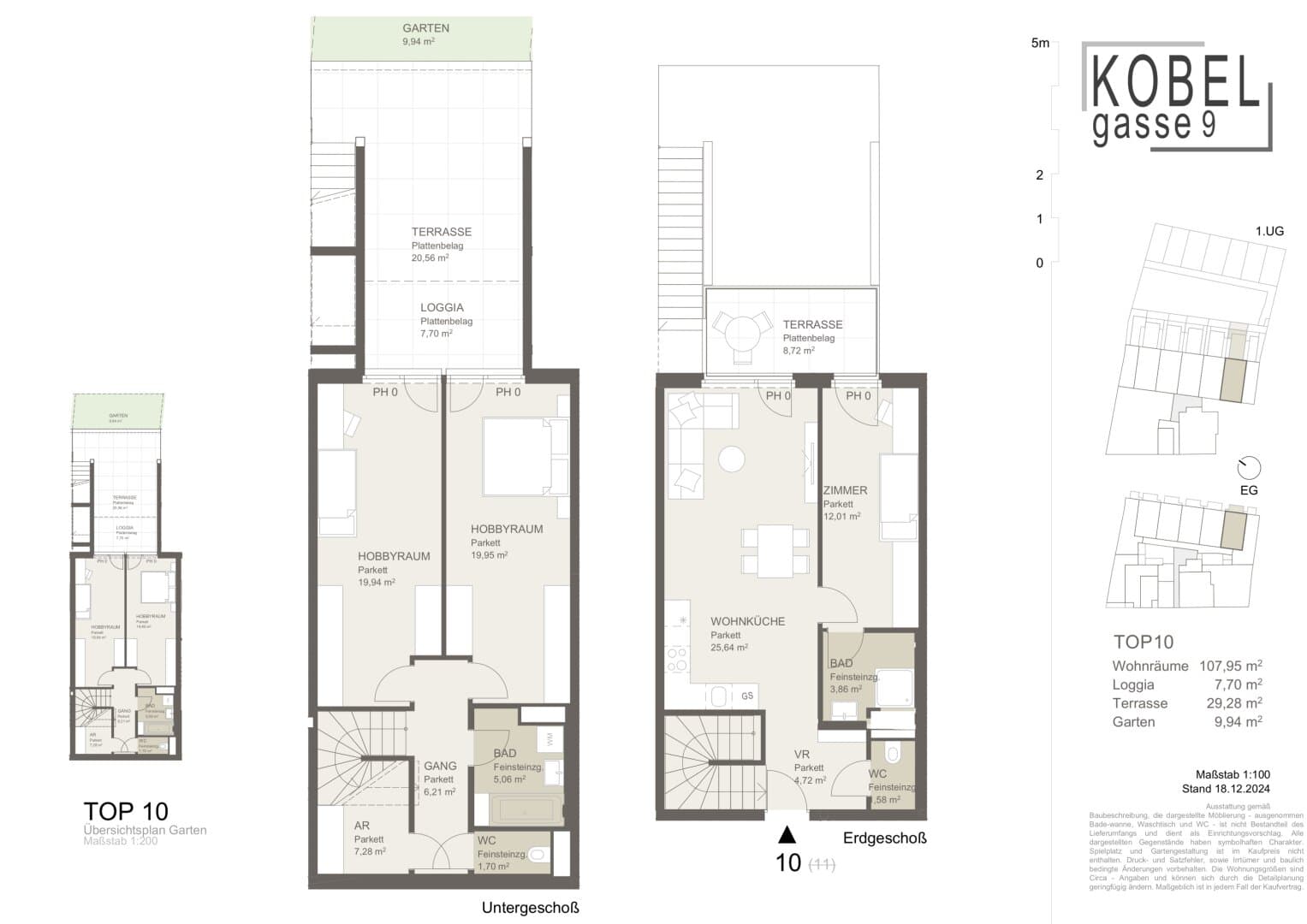 Grundriss Top 10 — Kobelgasse 9 — 4 Zimmer — 108 m² — Ground floor — NO — Grundriss 2/2
