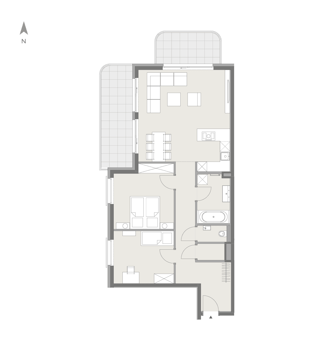 Grundriss Top 12 — Twin Estates — 3 Zimmer — 82 m² — 2nd floor