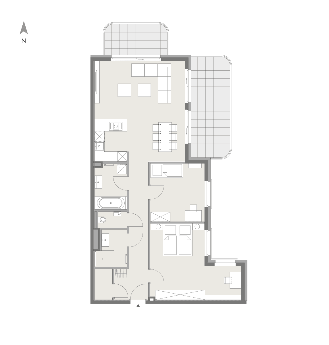 Grundriss Top 17 — Twin Estates — 3 Zimmer — 92 m² — 3rd floor