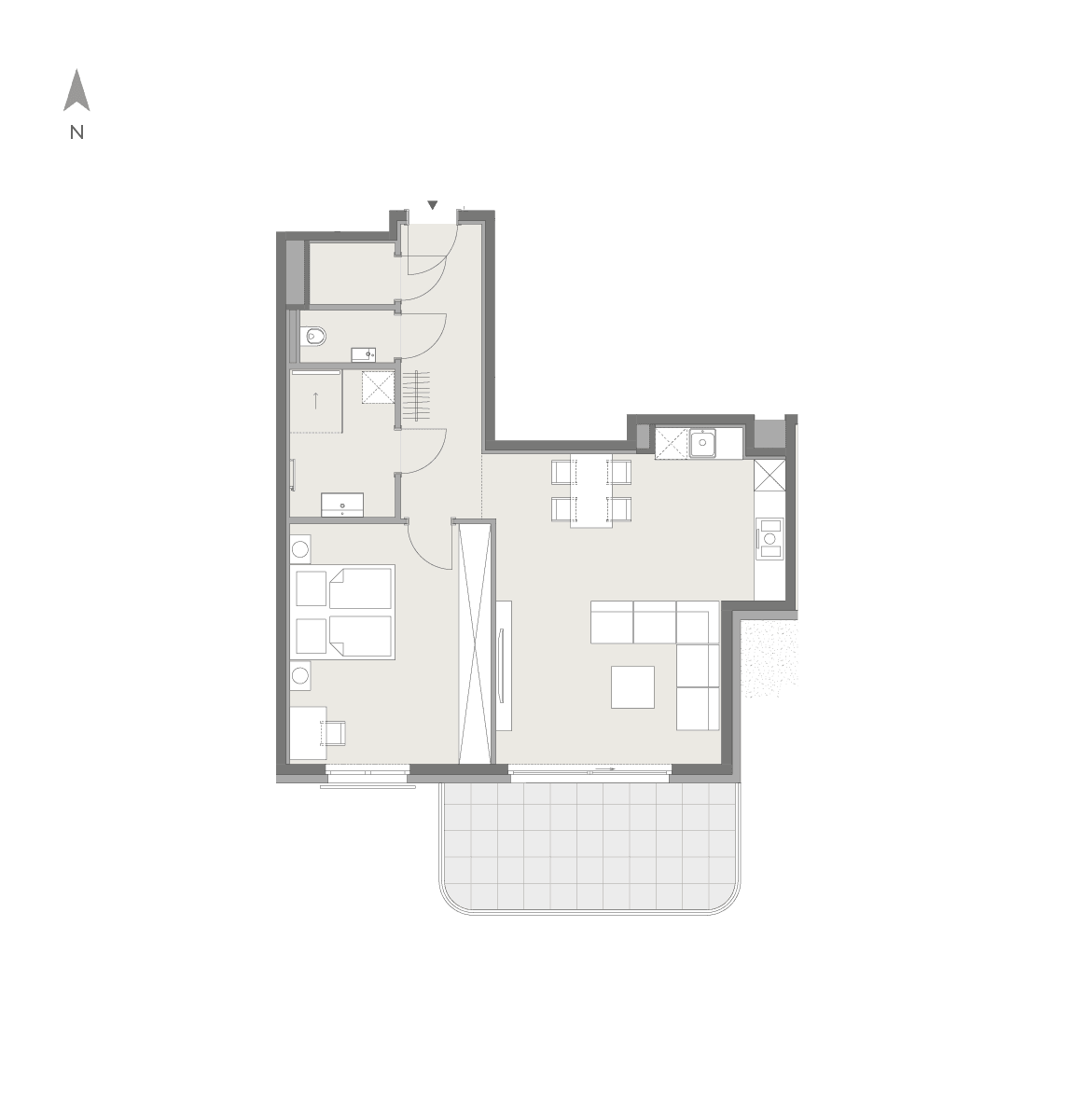 Grundriss Top 14 — Twin Estates — 2 Zimmer — 65 m² — 3rd floor