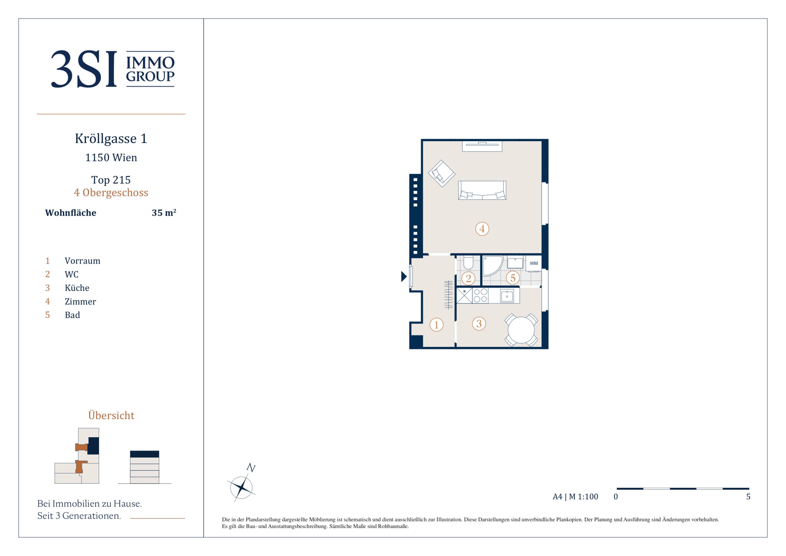 Grundriss 2/15 — Kröllgasse 1 — 1 Zimmer — 35 m² — 4th floor — Grundriss 5/5
