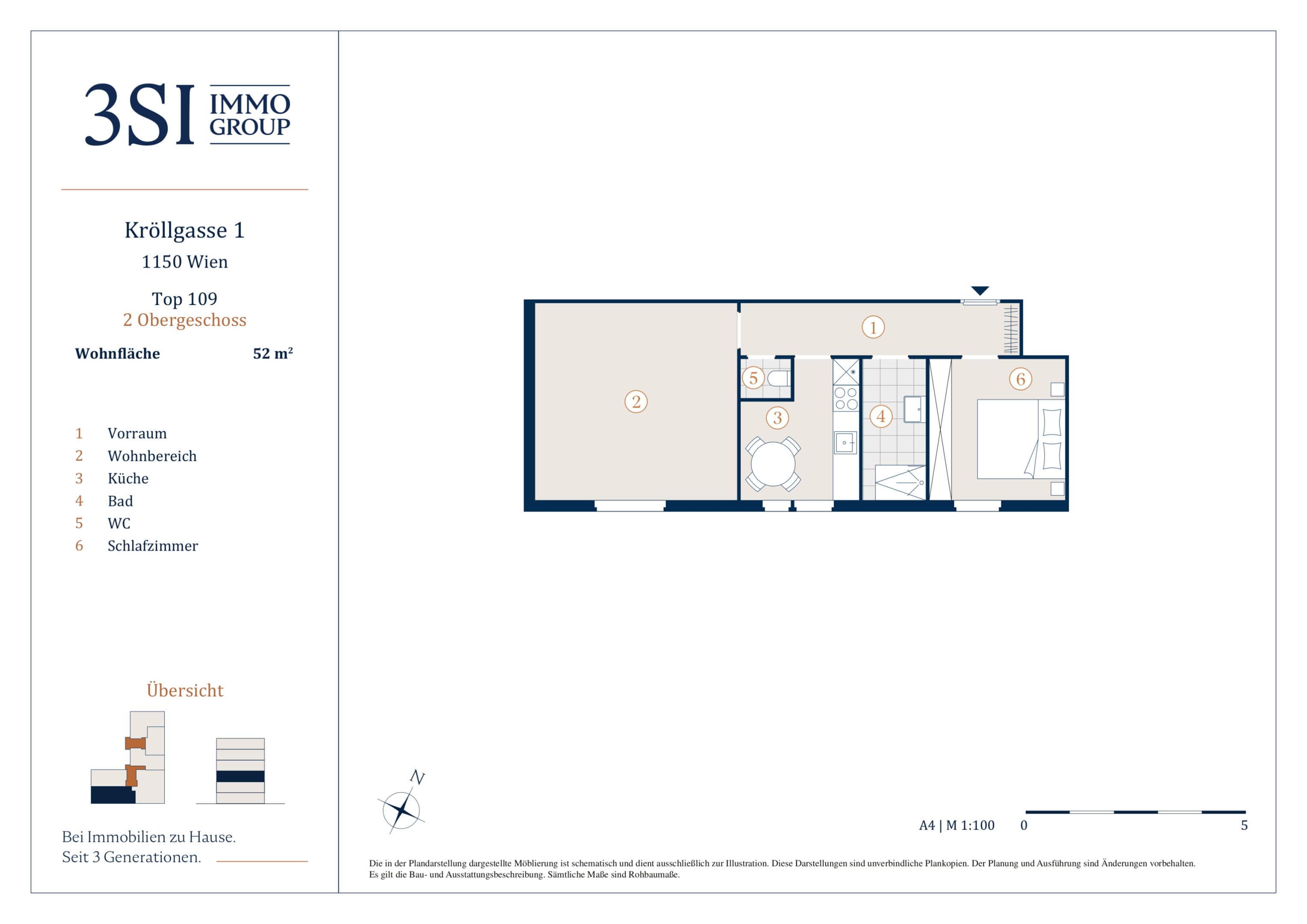Grundriss 2/9 — Kröllgasse 1 — 1 Zimmer — 35 m² — 2nd floor — Grundriss 1/2