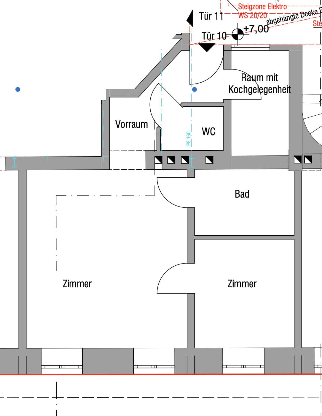 Grundriss Top 10 — Krongasse 6 — 2 Zimmer — 43 m² — 2nd floor