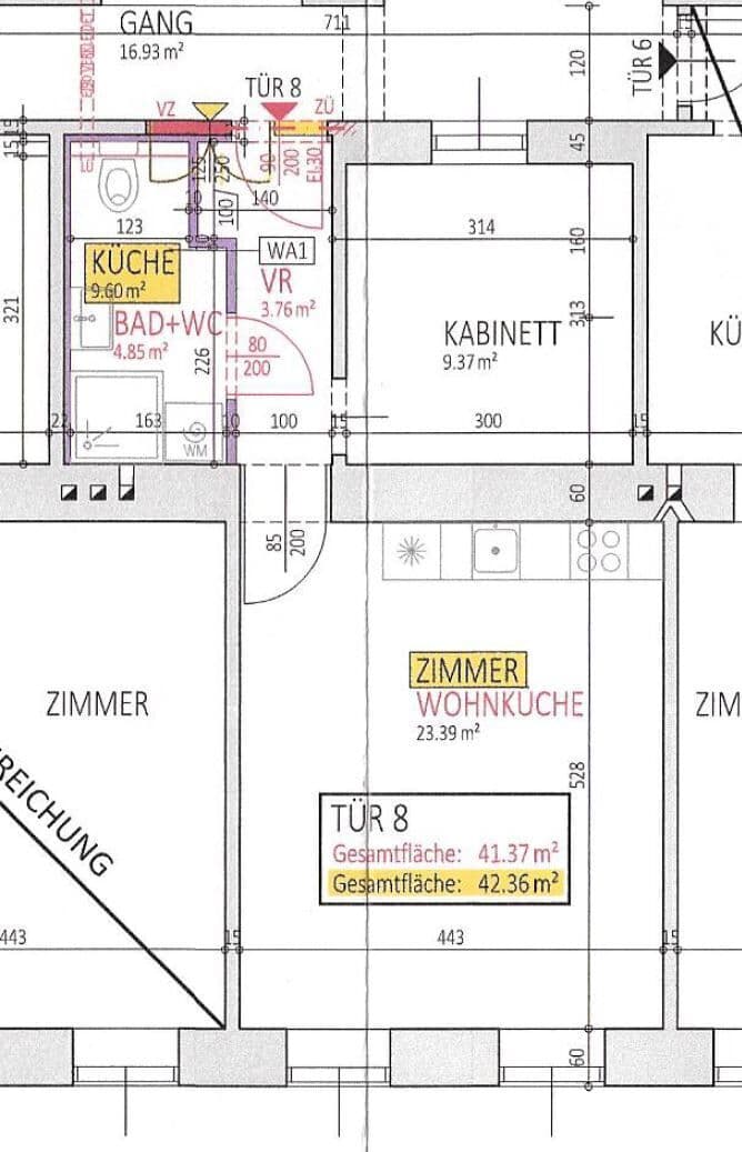 Grundriss Top 3 — Laubeplatz 2 — 1 Zimmer — 34 m² — Ground floor