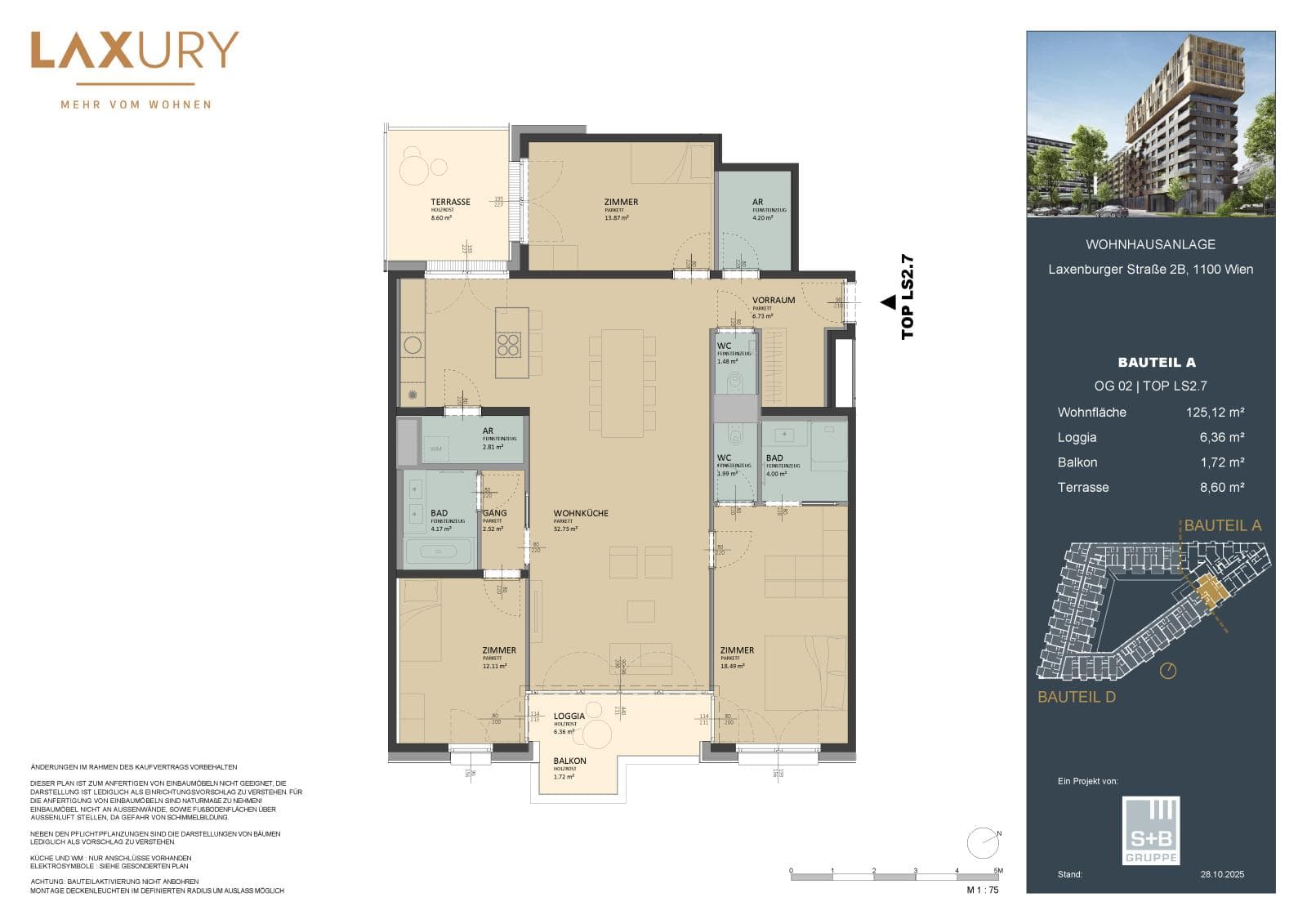 Grundriss Top LS2.07 — Laxury — 4 Zimmer — 125,4 m² — 2nd floor