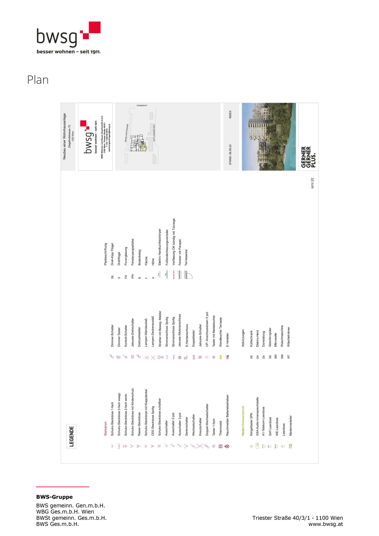 Grundriss Top 37 — Leo am Teich - Wohnen am Wasser — 3 Zimmer — 73,6 m² — 8th floor — Grundriss 2/2