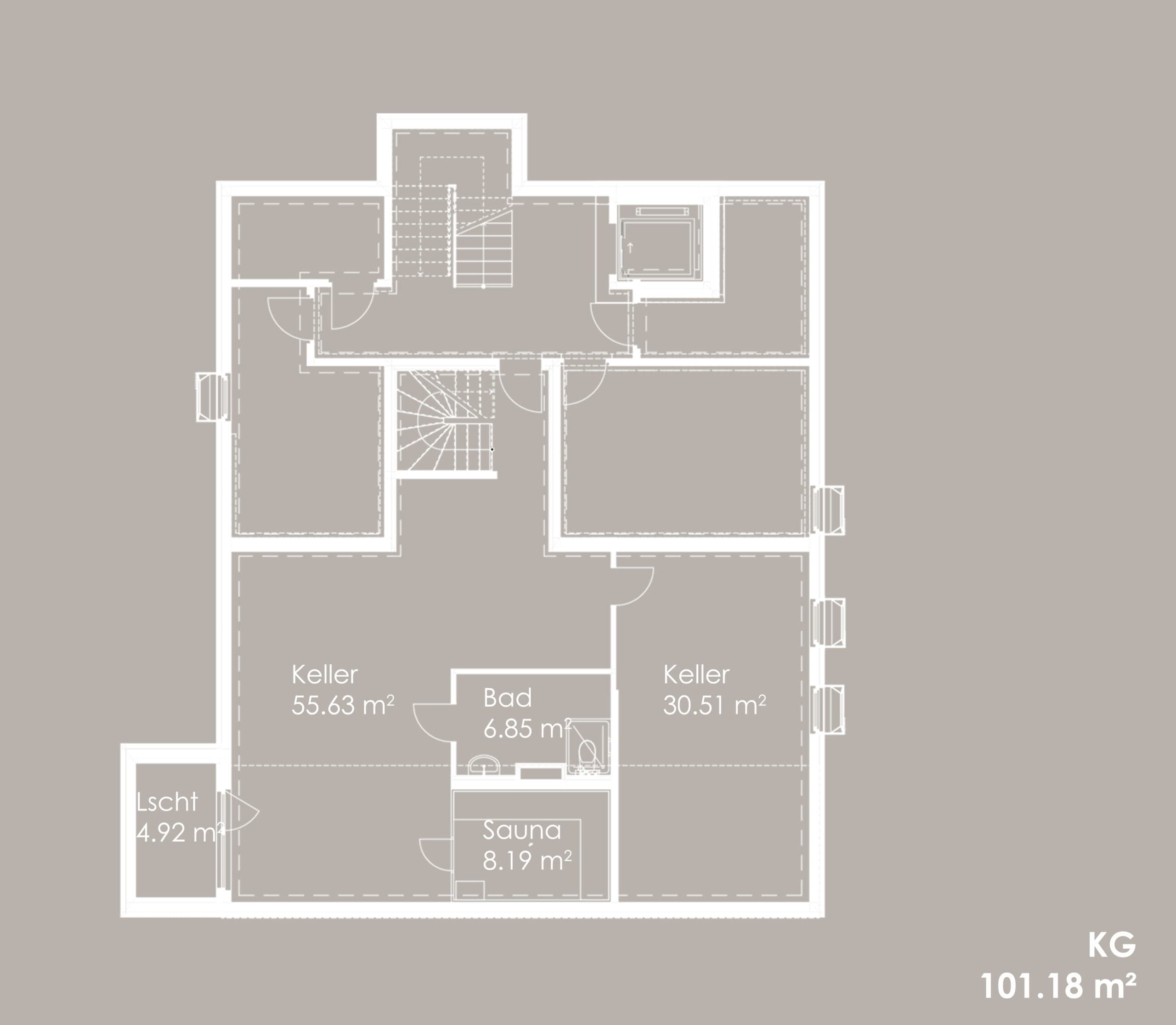 Grundriss Top 1 — Das Leon — 4 Zimmer — 205 m² — Basement / Ground floor — Garten — Grundriss 2/2